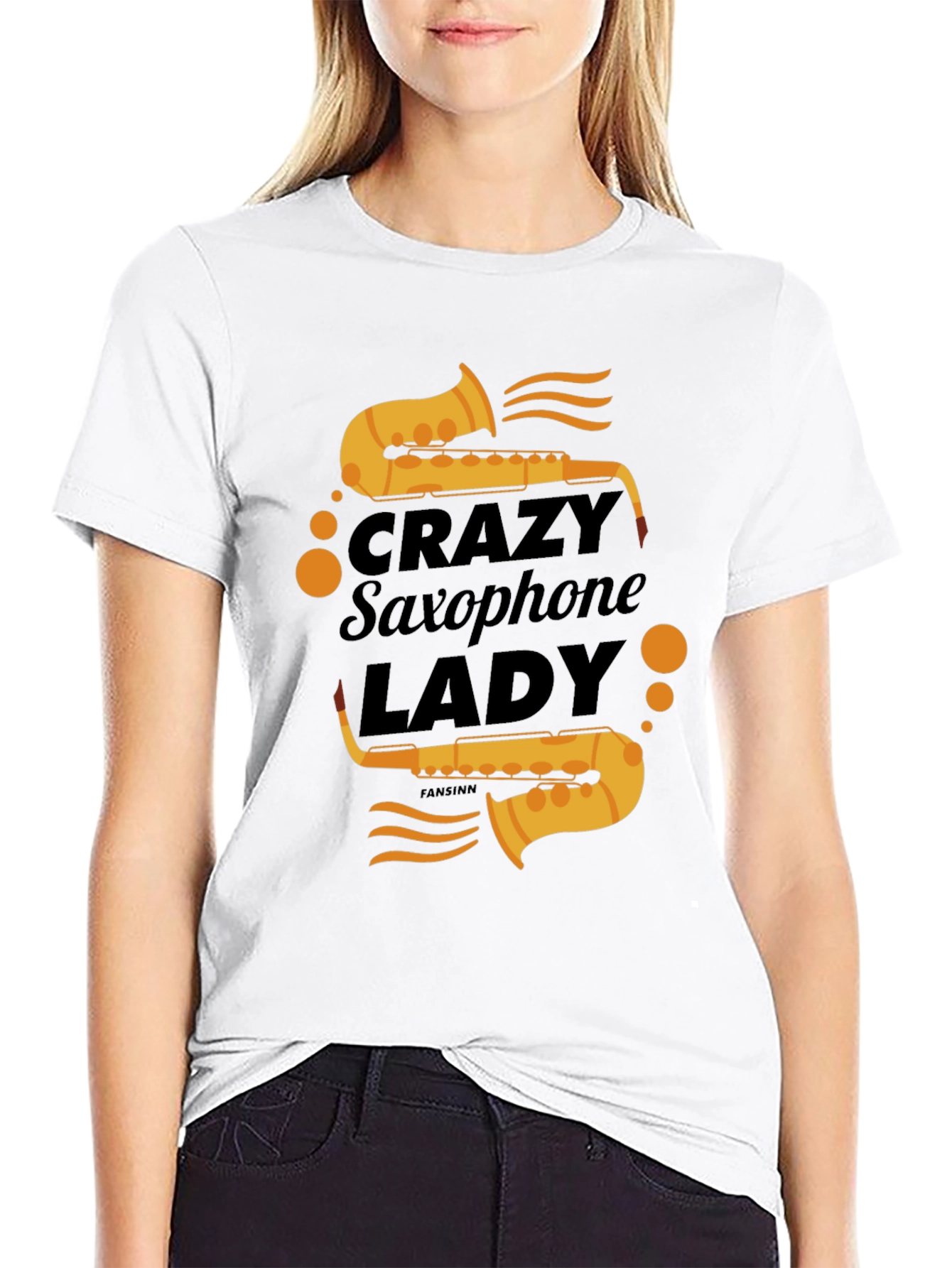 Crazy Saxophone Lady T-Shirt - Music Lover Tee
