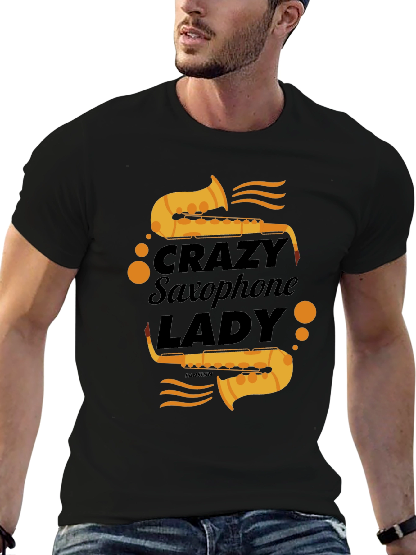 Crazy Saxophone Lady T-Shirt - Music Lover Tee