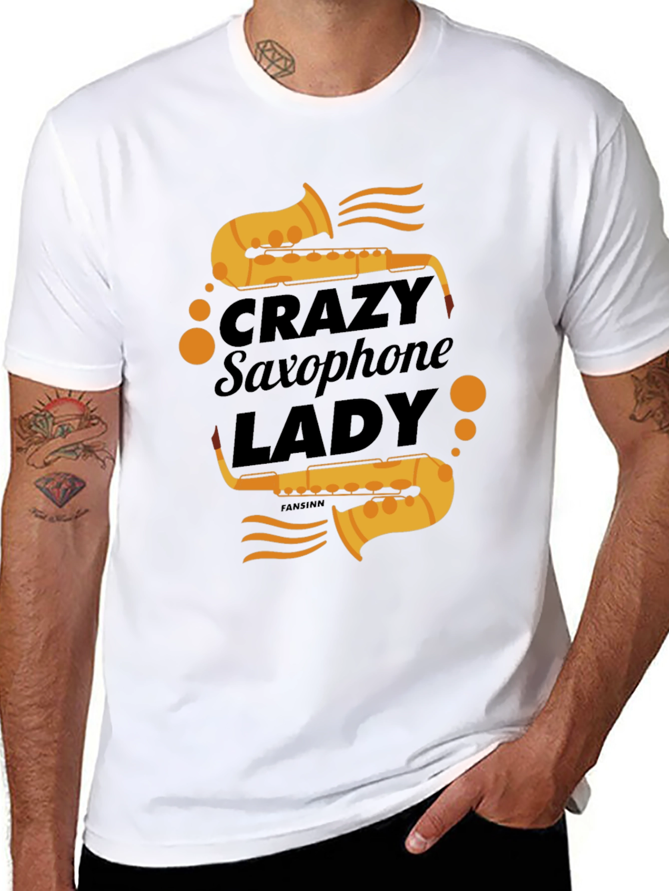 Crazy Saxophone Lady T-Shirt - Music Lover Tee