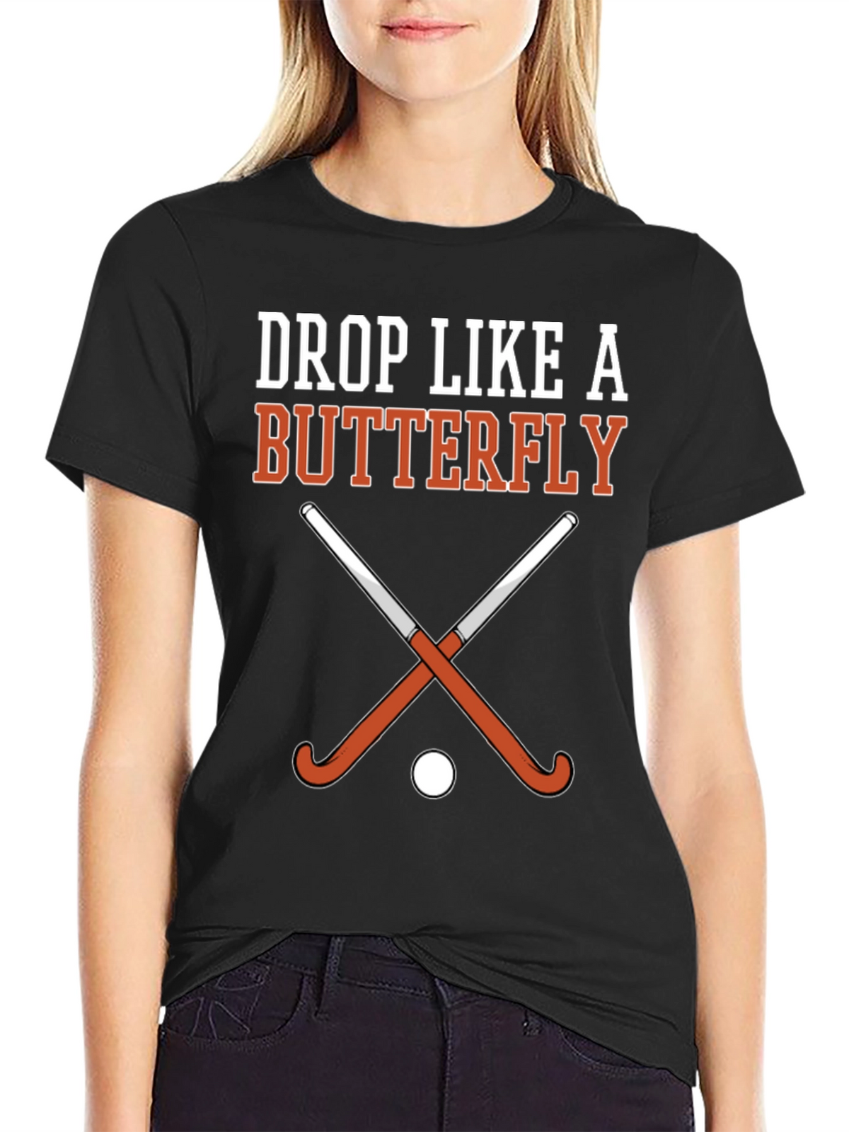 Drop Like a Butterfly Field Hockey Graphic T-Shirt