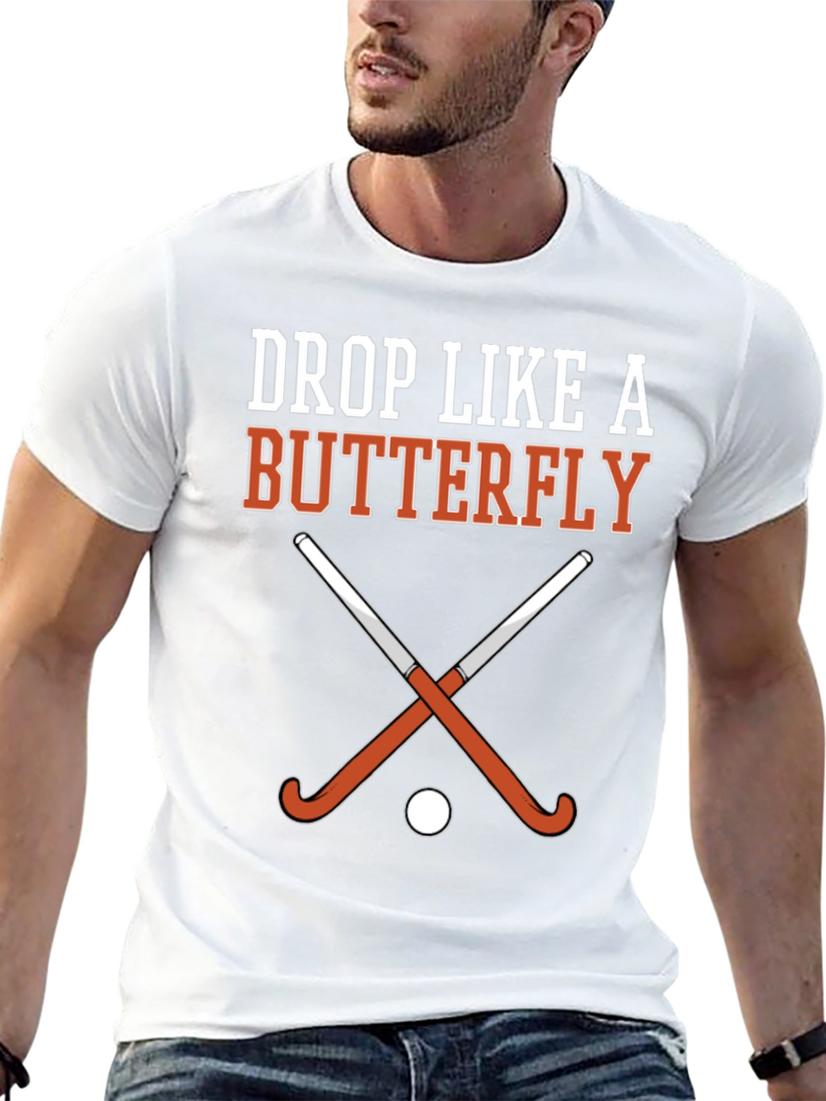 Drop Like a Butterfly Field Hockey Graphic T-Shirt