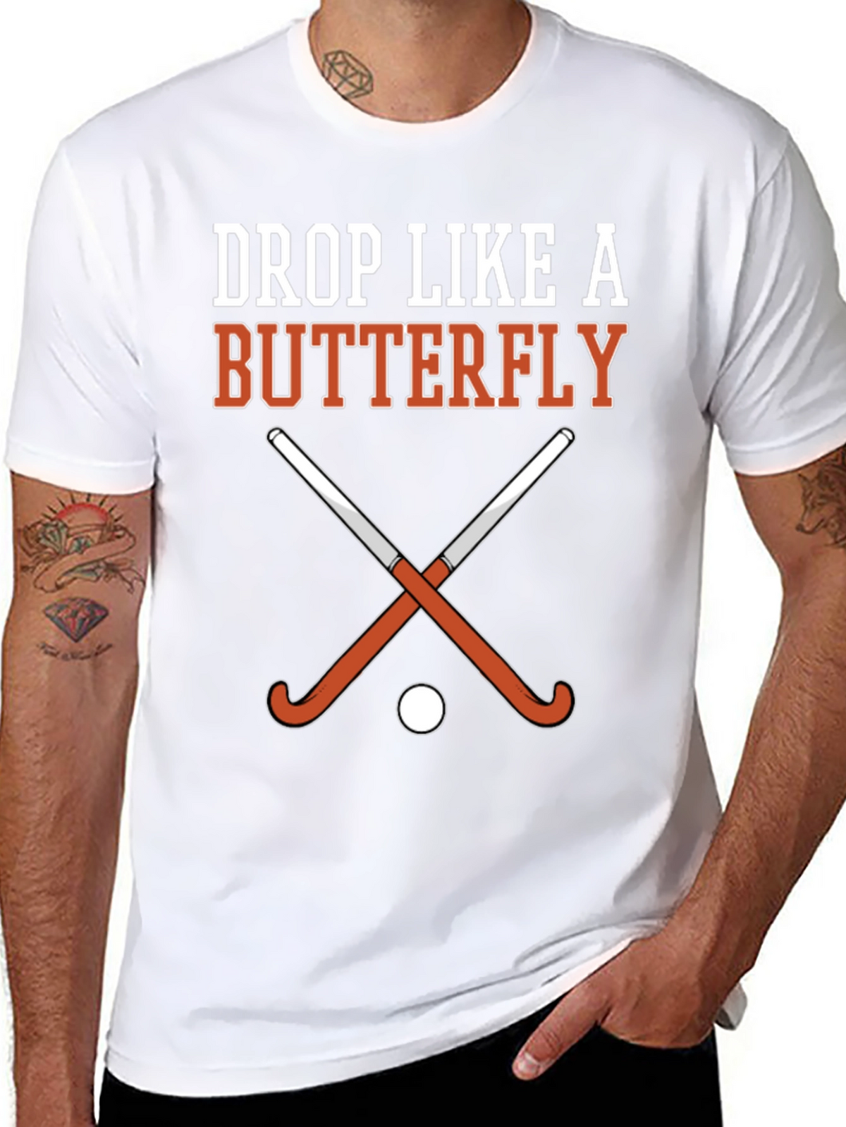 Drop Like a Butterfly Field Hockey Graphic T-Shirt