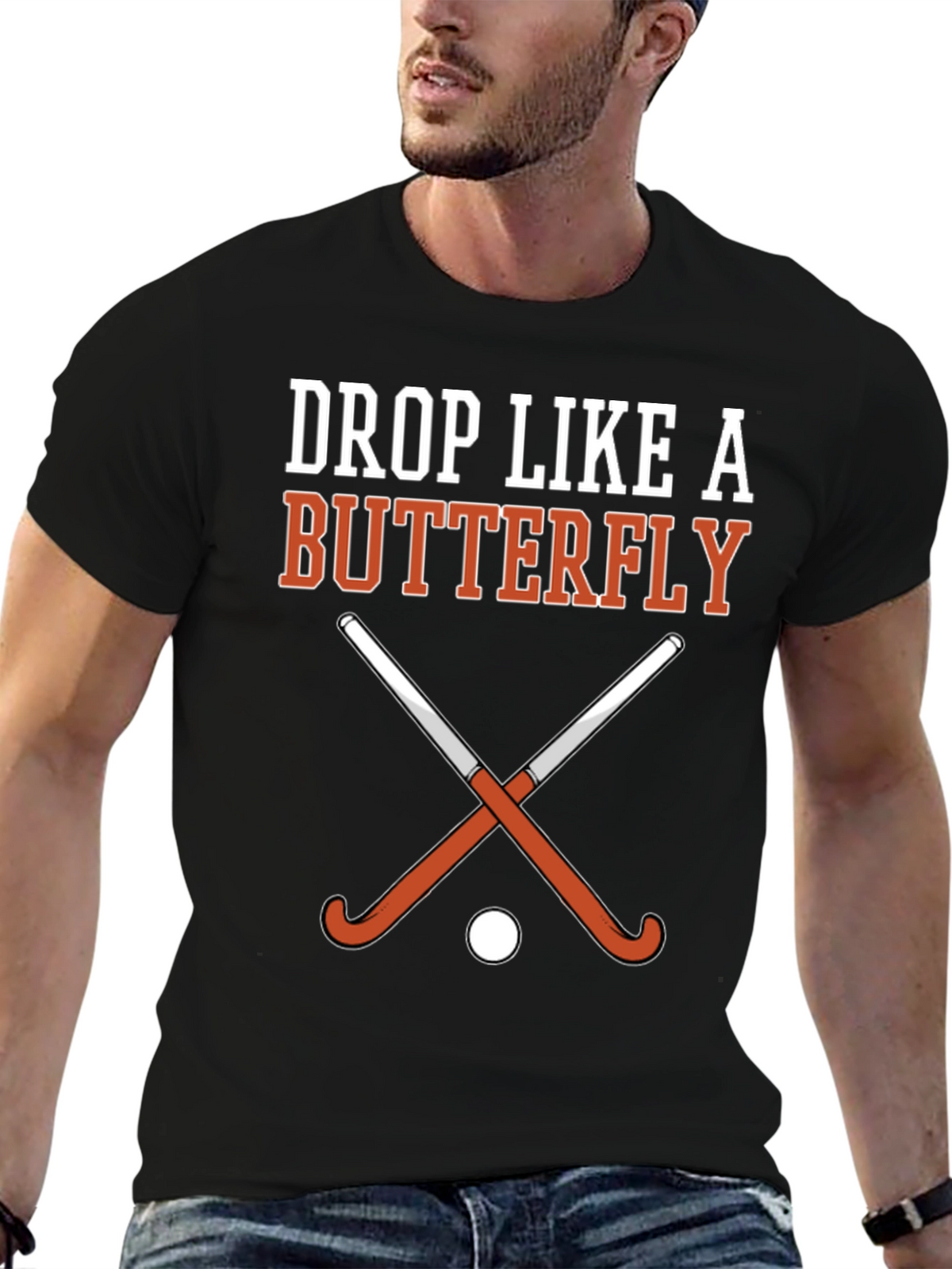 Drop Like a Butterfly Field Hockey Graphic T-Shirt