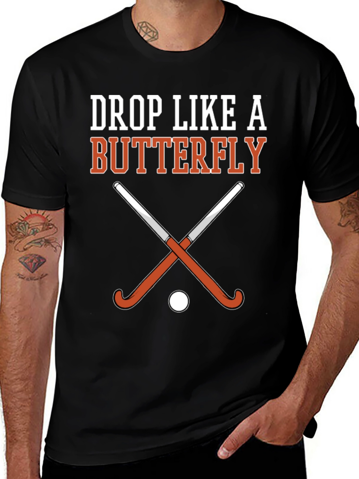 Drop Like a Butterfly Field Hockey Graphic T-Shirt