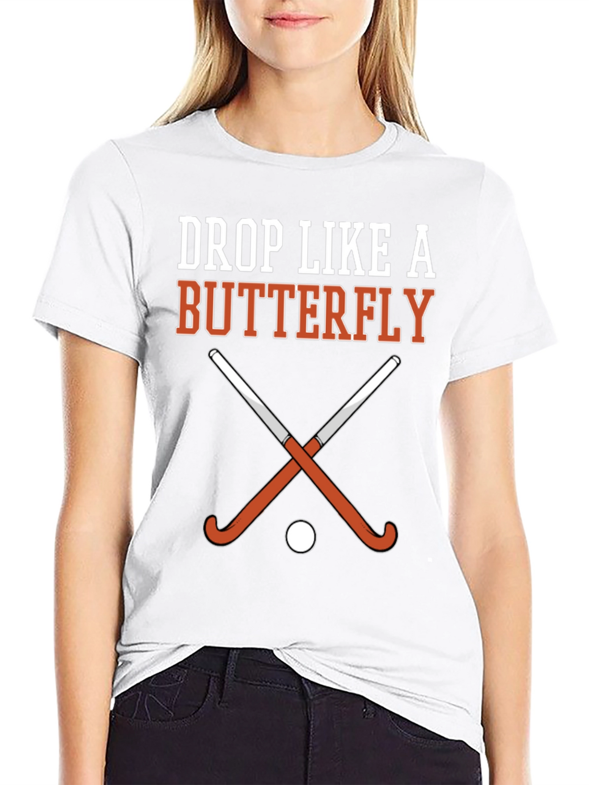 Drop Like a Butterfly Field Hockey Graphic T-Shirt