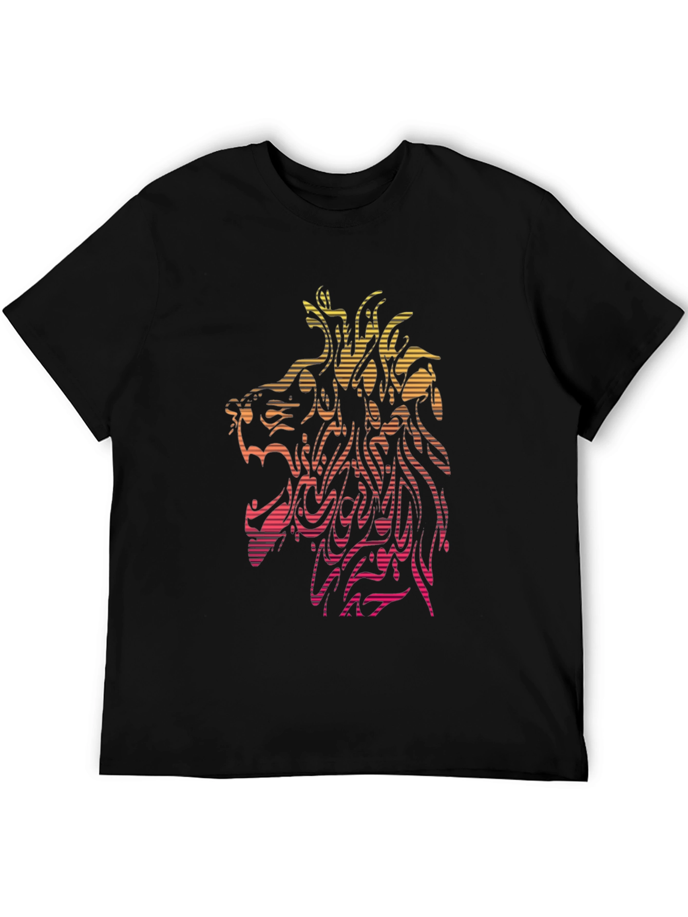 Lion Graphic Tee - Abstract Design