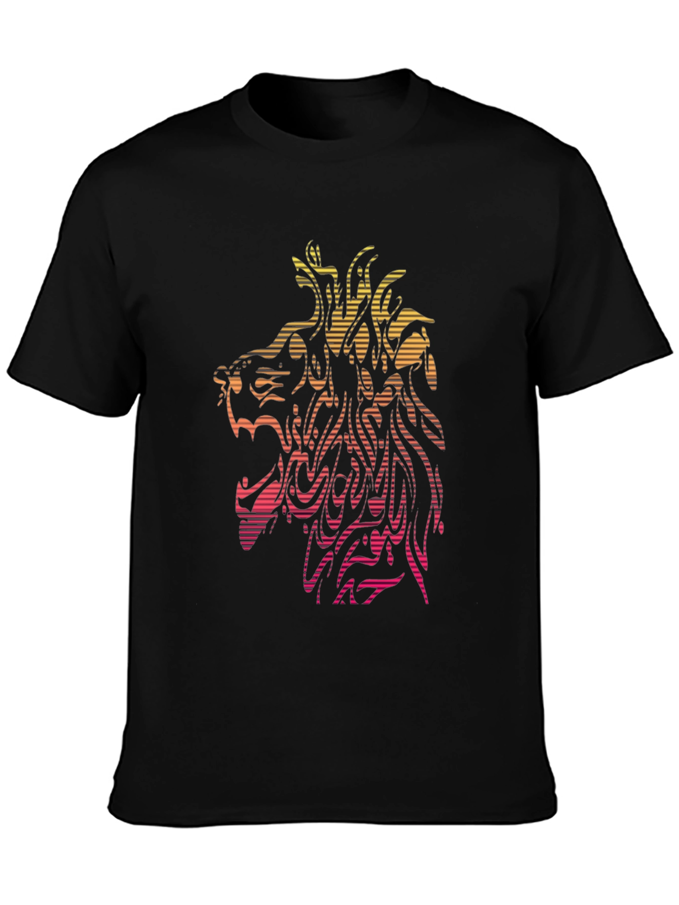 Lion Graphic Tee - Abstract Design