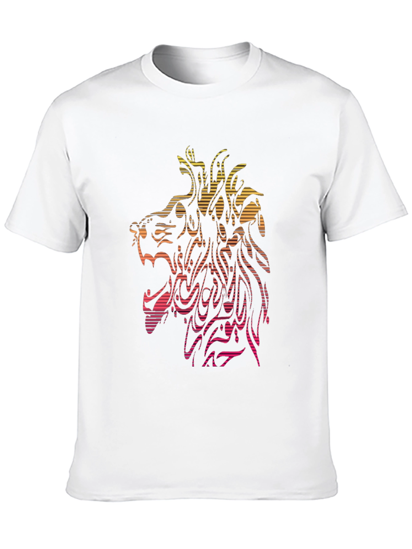 Lion Graphic Tee - Abstract Design