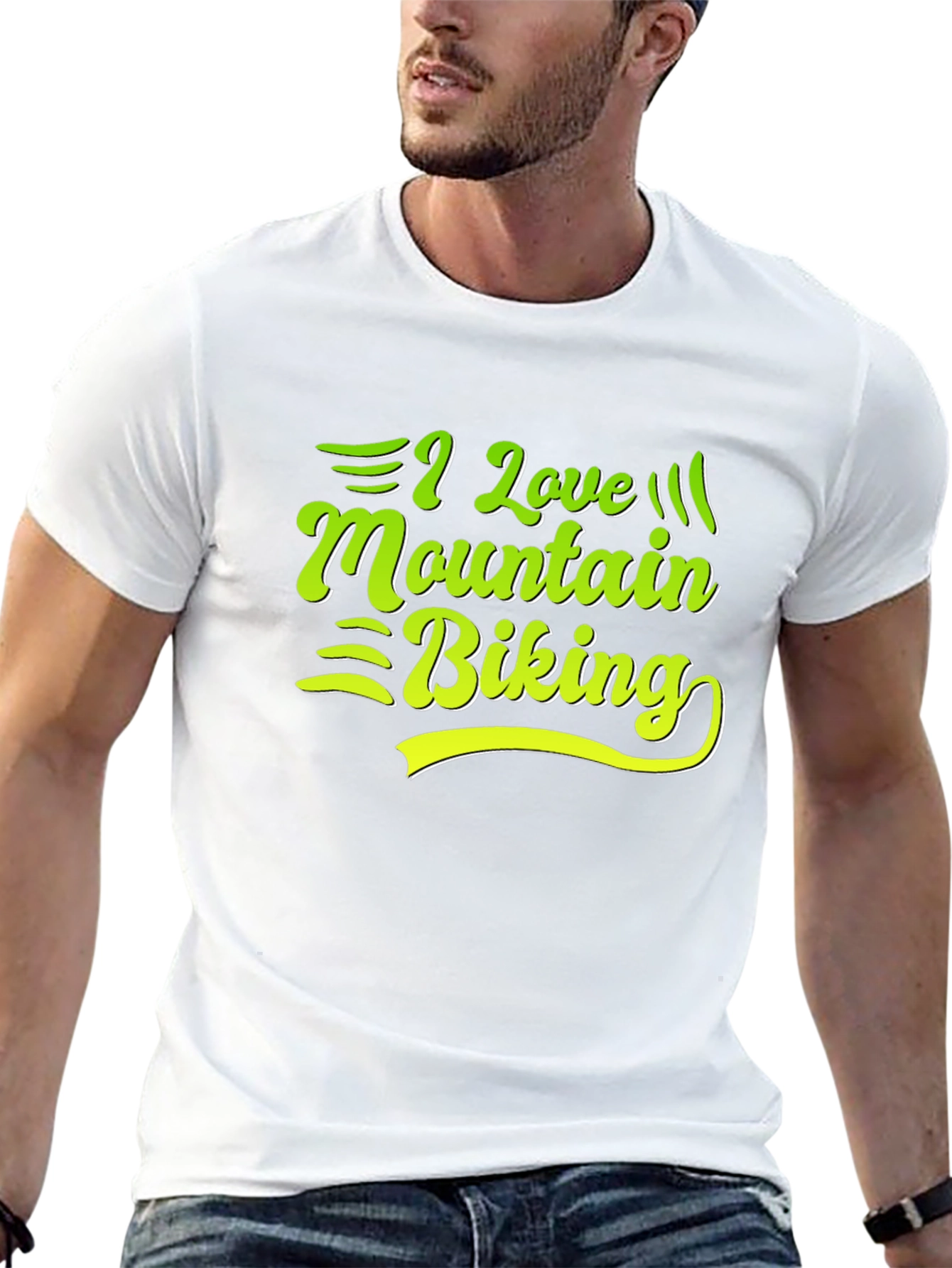 I Love Mountain Biking Graphic Tee - Black