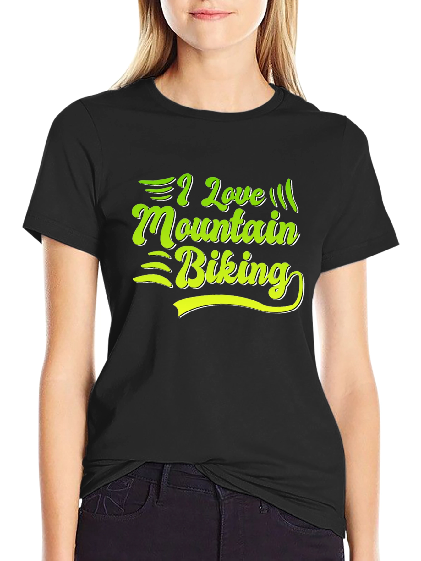I Love Mountain Biking Graphic Tee - Black