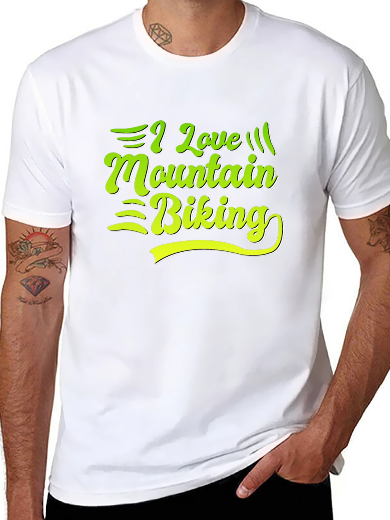 I Love Mountain Biking Graphic Tee - Black