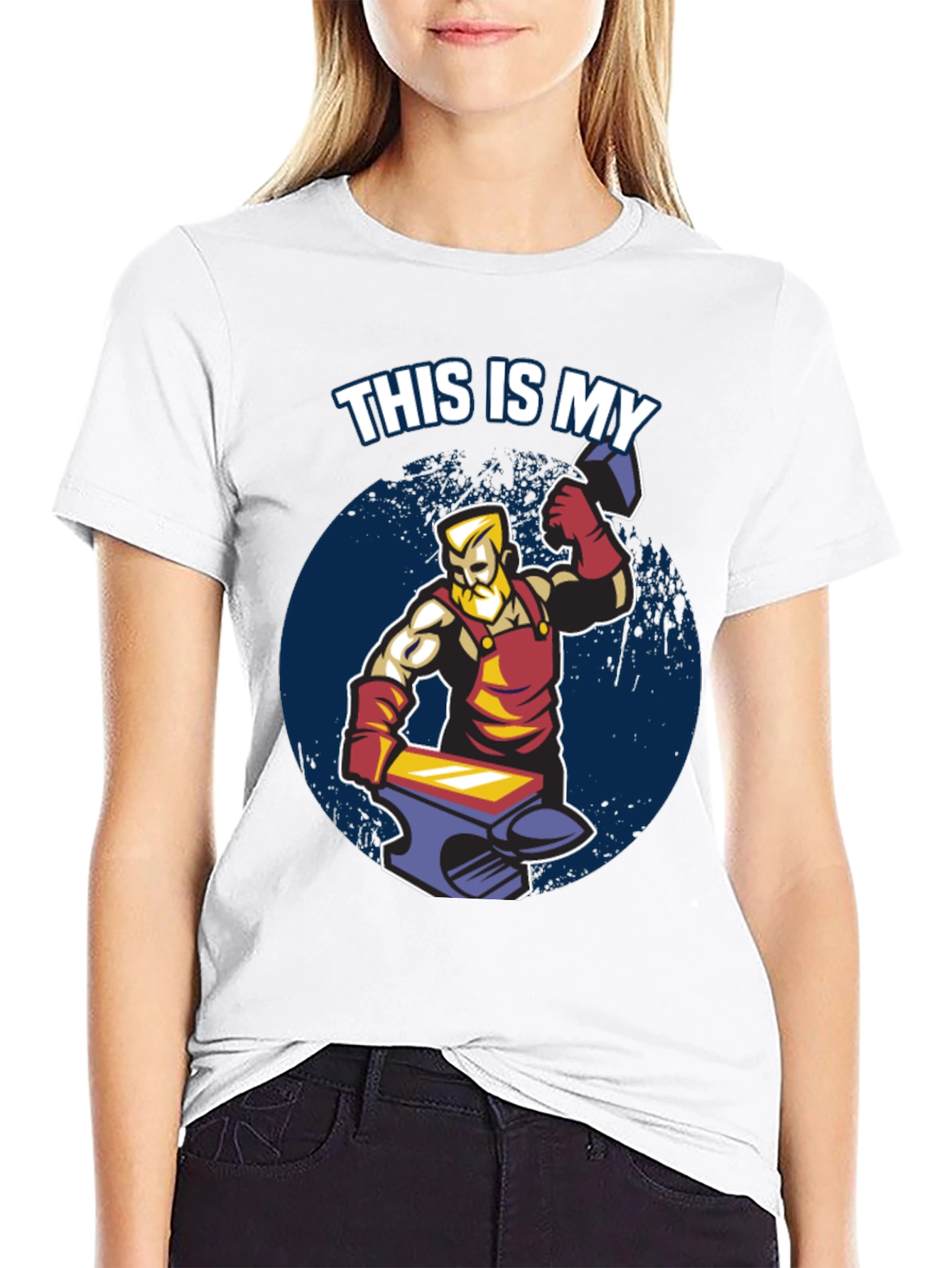 Blacksmith Hammer Anvil Graphic T-Shirt