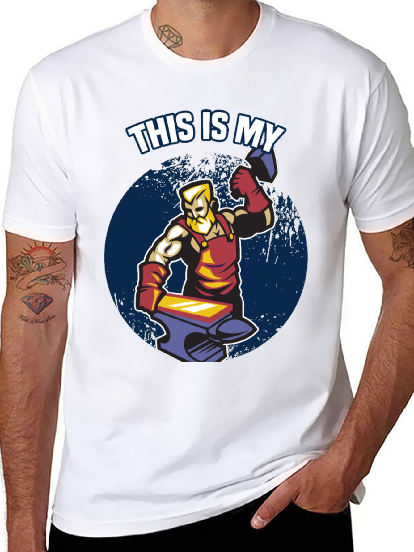 Blacksmith Hammer Anvil Graphic T-Shirt