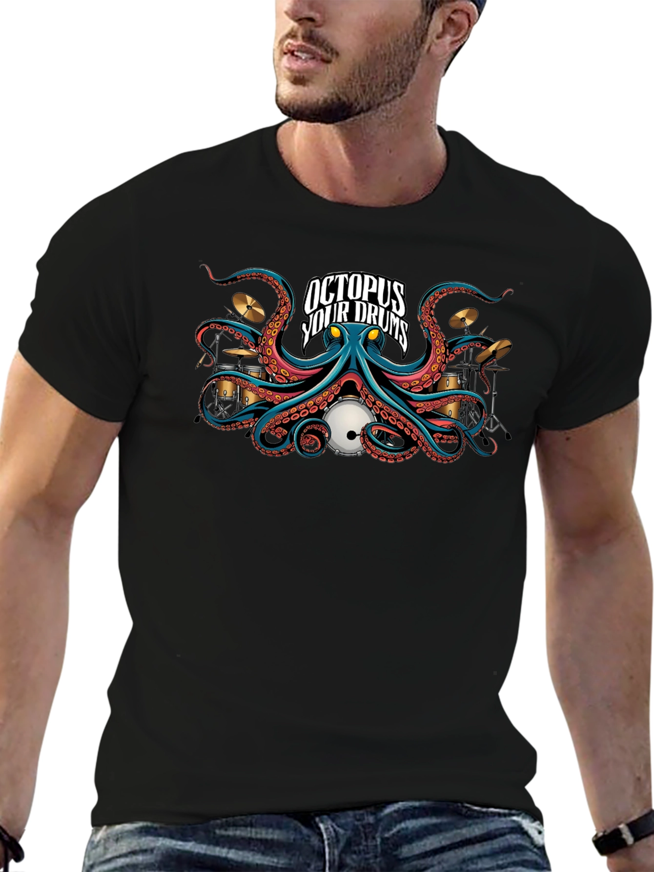 Octopus Your Drums Graphic T-Shirt