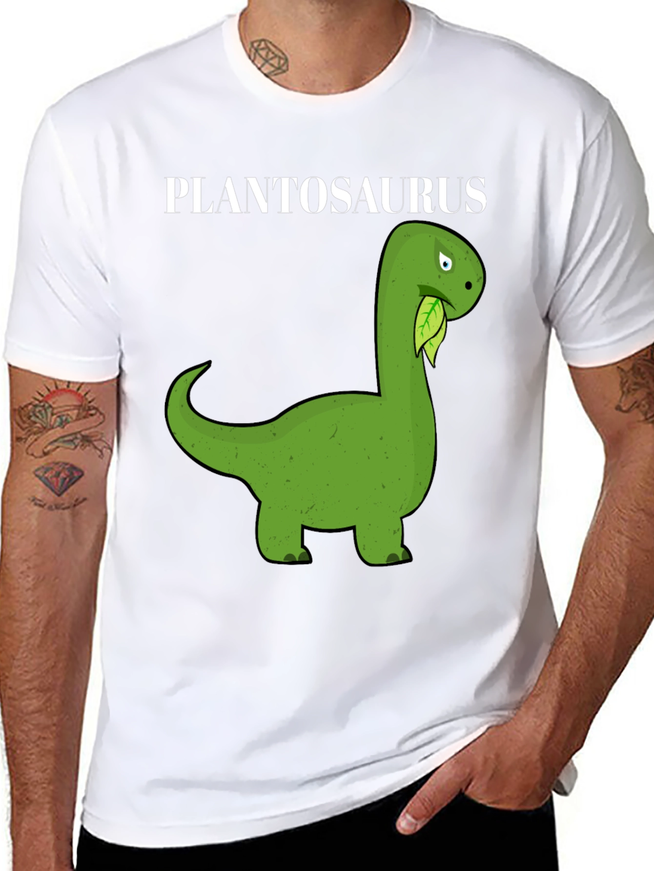 Plantosaurus Graphic Tee - Funny Vegan Dinosaur Shirt