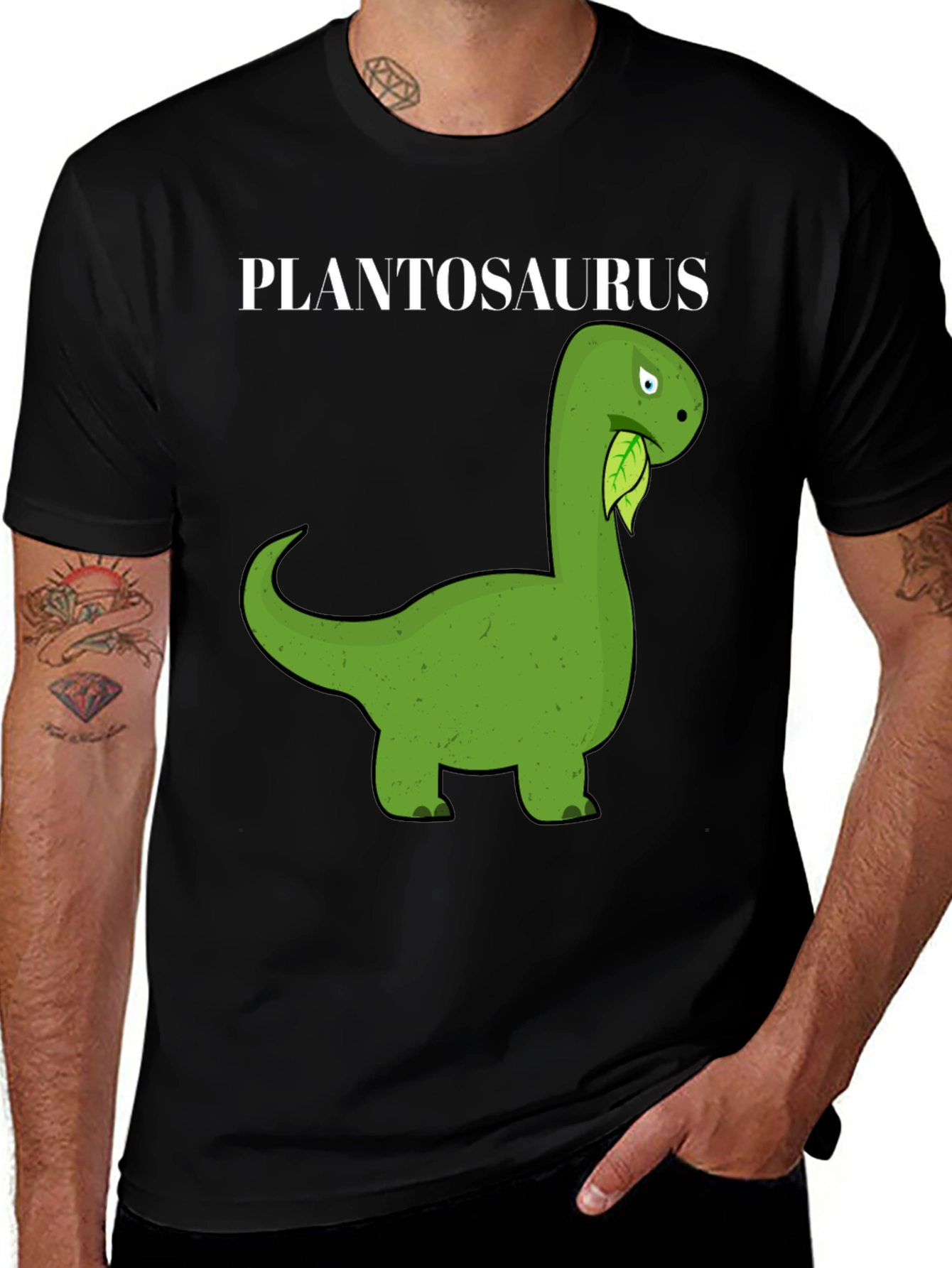 Plantosaurus Graphic Tee - Funny Vegan Dinosaur Shirt