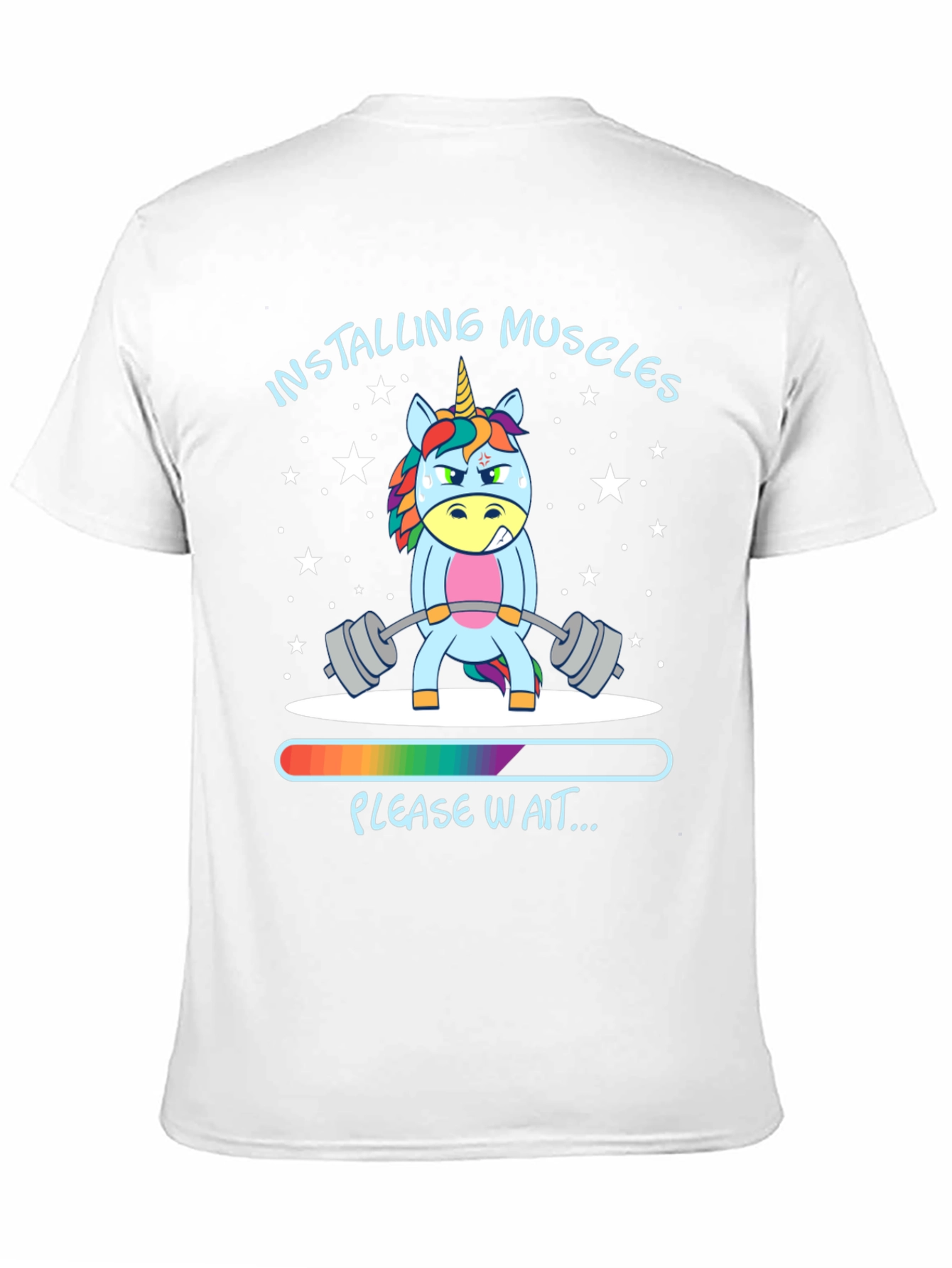 Installing Muscles Unicorn Black T-Shirt