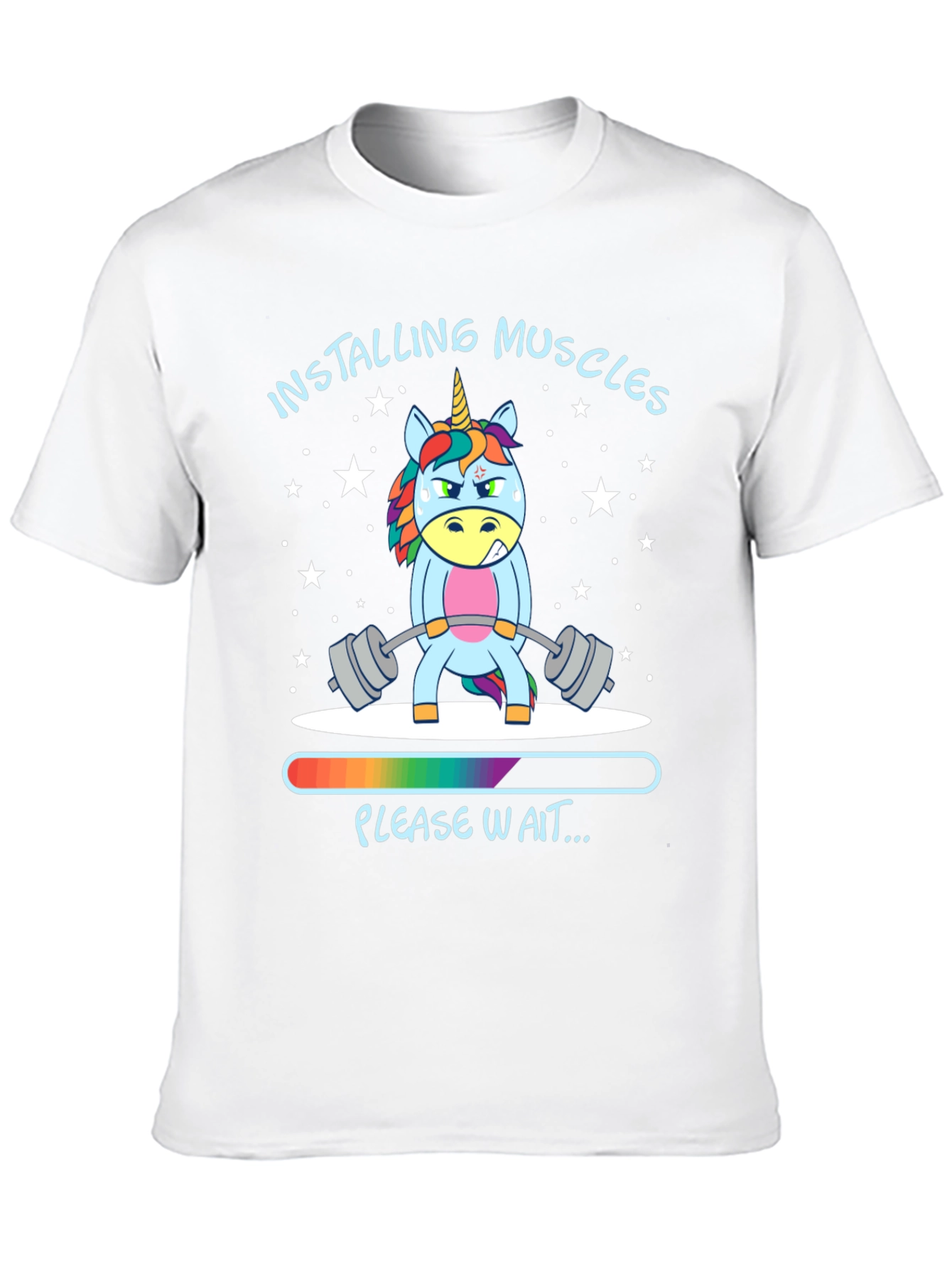 Installing Muscles Unicorn Black T-Shirt