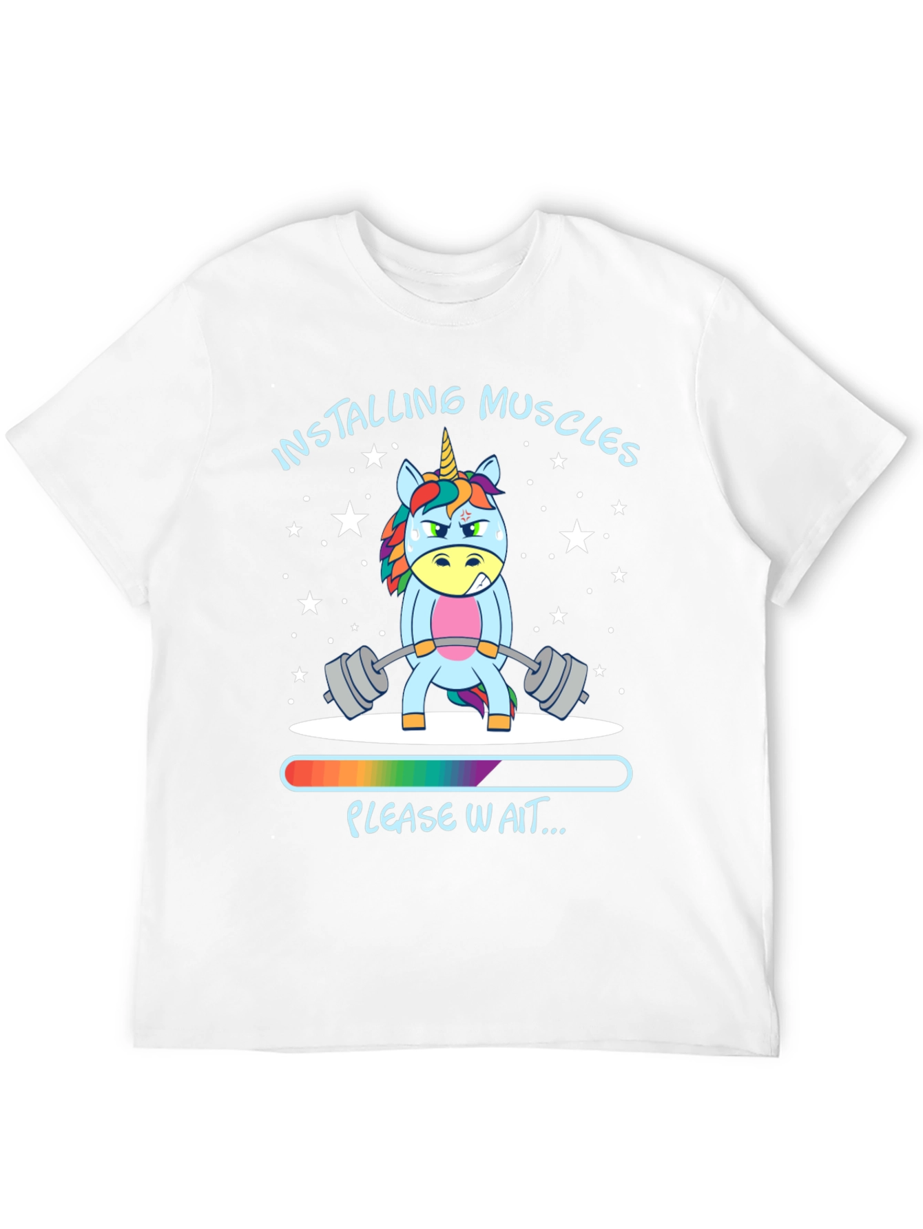 Installing Muscles Unicorn Black T-Shirt