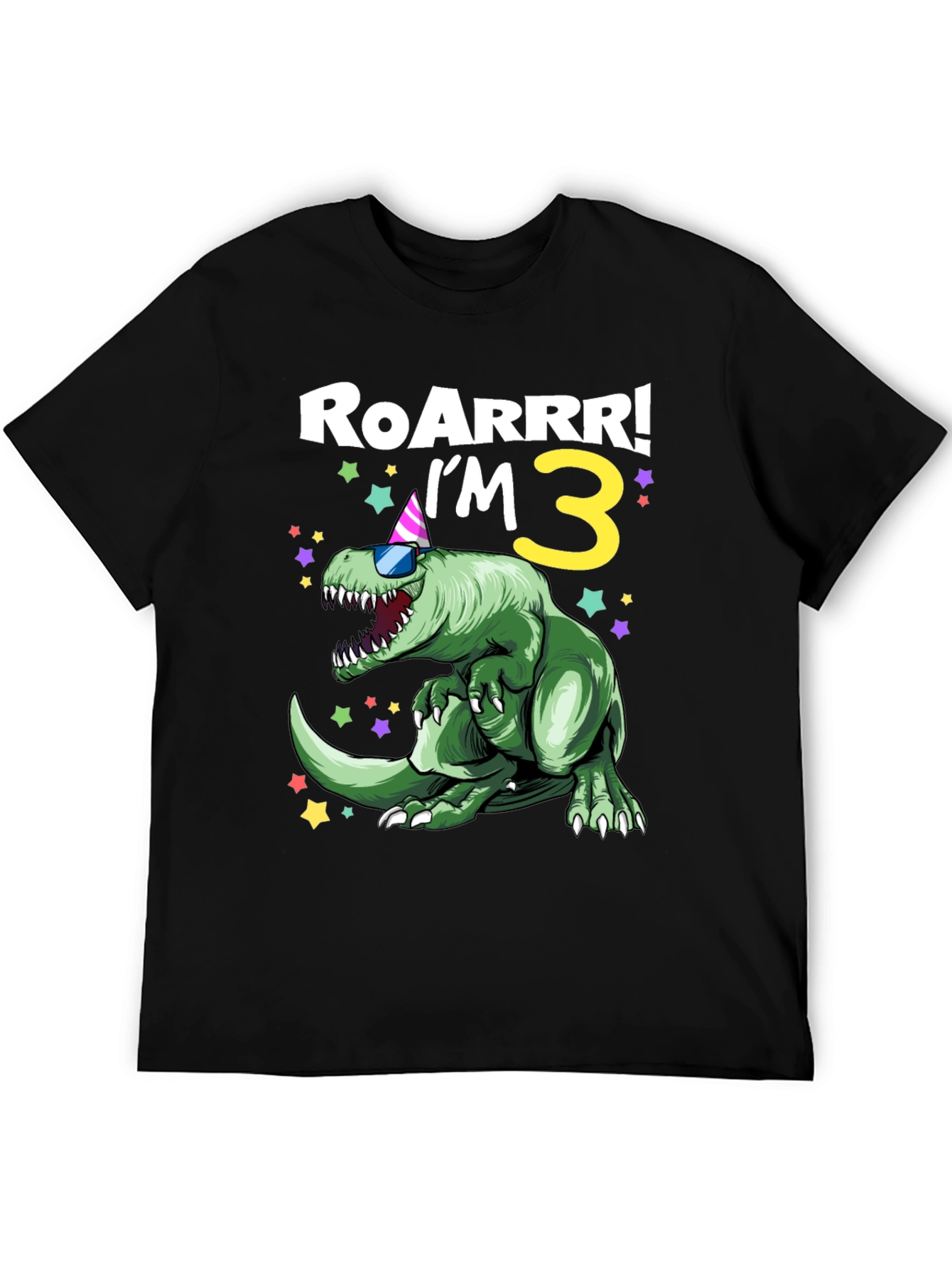 Roarrr! Im 3 Dinosaur Birthday Shirt