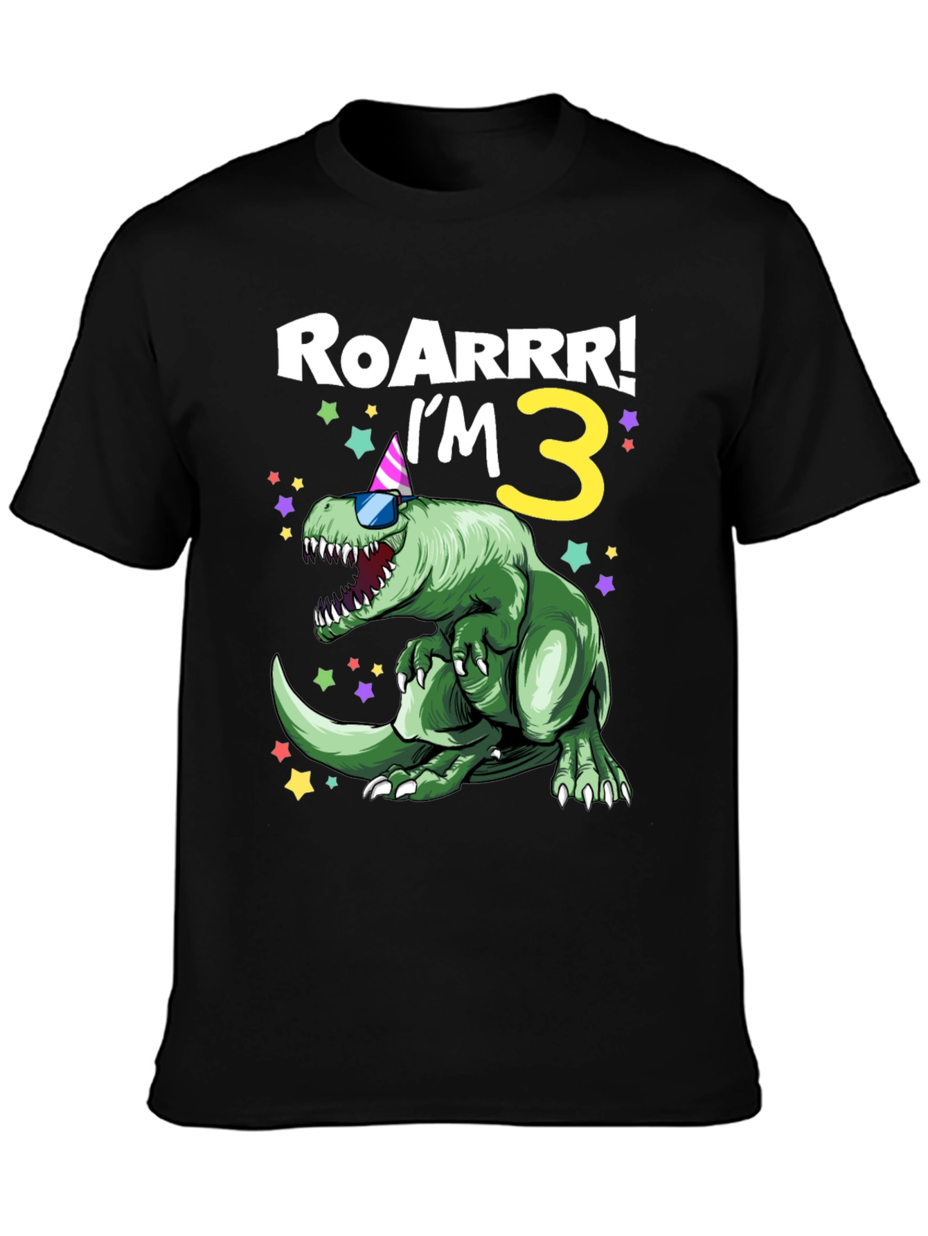 Roarrr! Im 3 Dinosaur Birthday Shirt