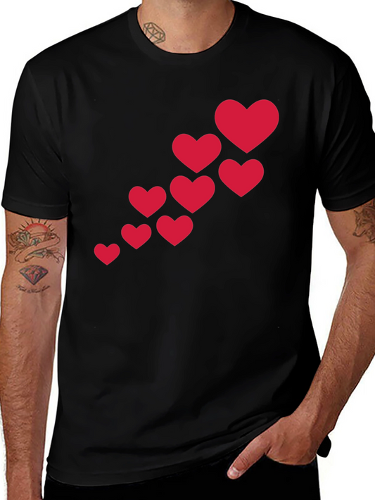 Heart Cascade Black T-Shirt