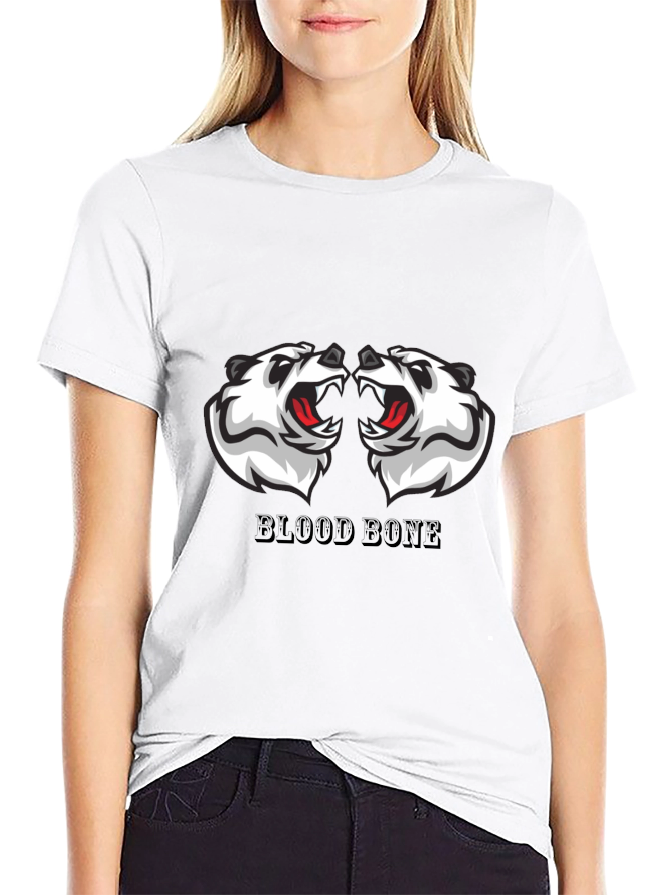 Mens Black Graphic Tee - Blood Bone Design