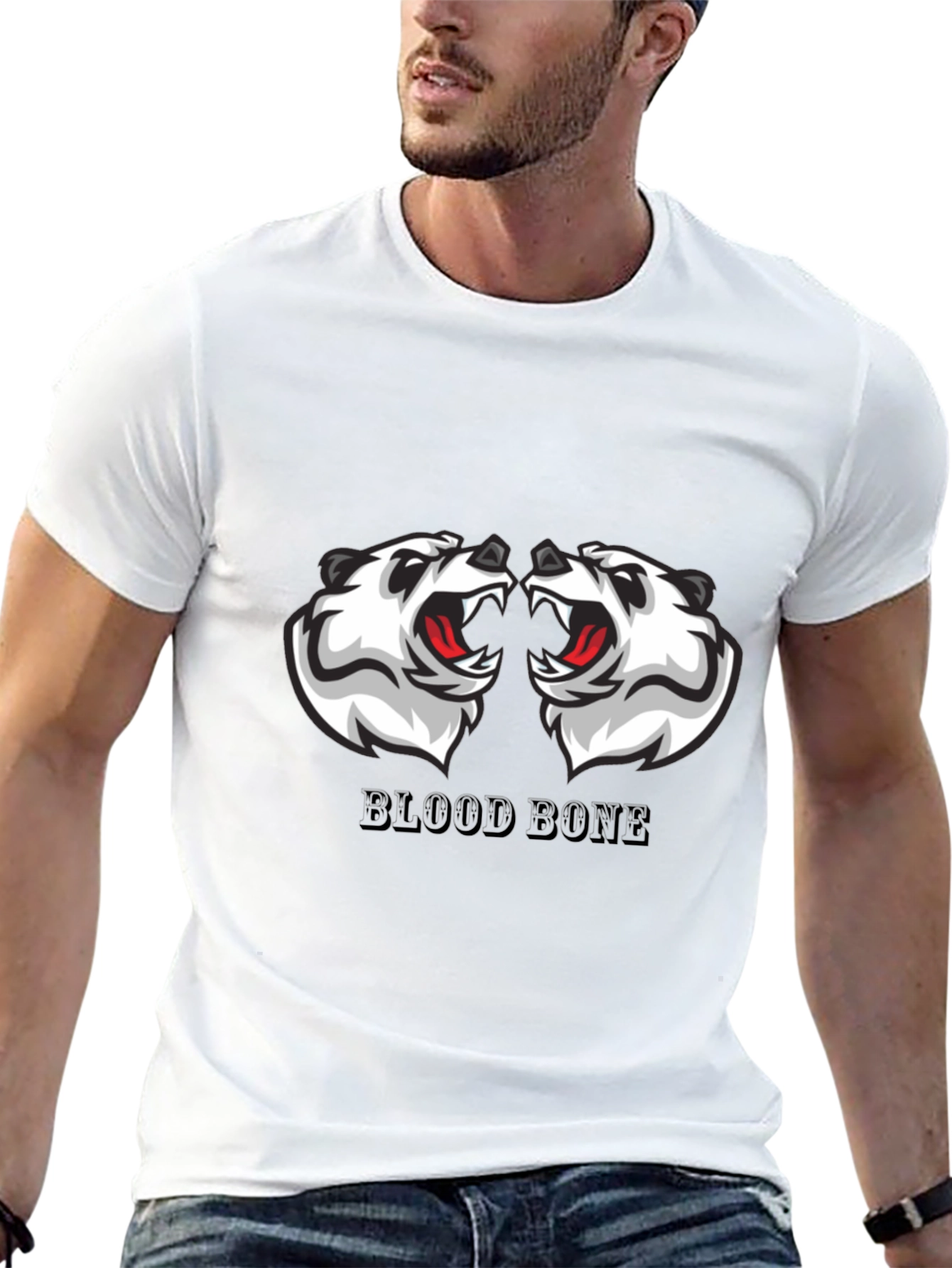 Mens Black Graphic Tee - Blood Bone Design
