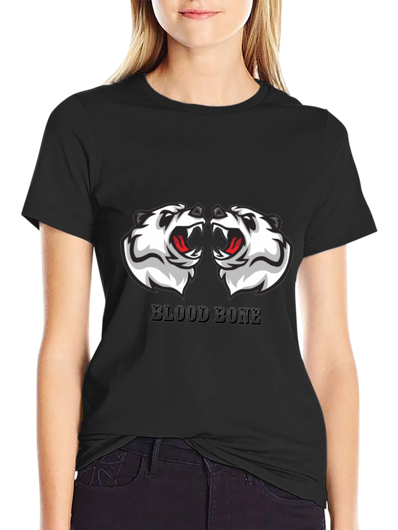 Mens Black Graphic Tee - Blood Bone Design