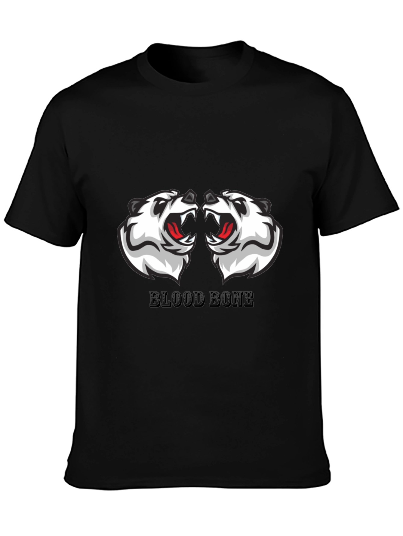 Mens Black Graphic Tee - Blood Bone Design