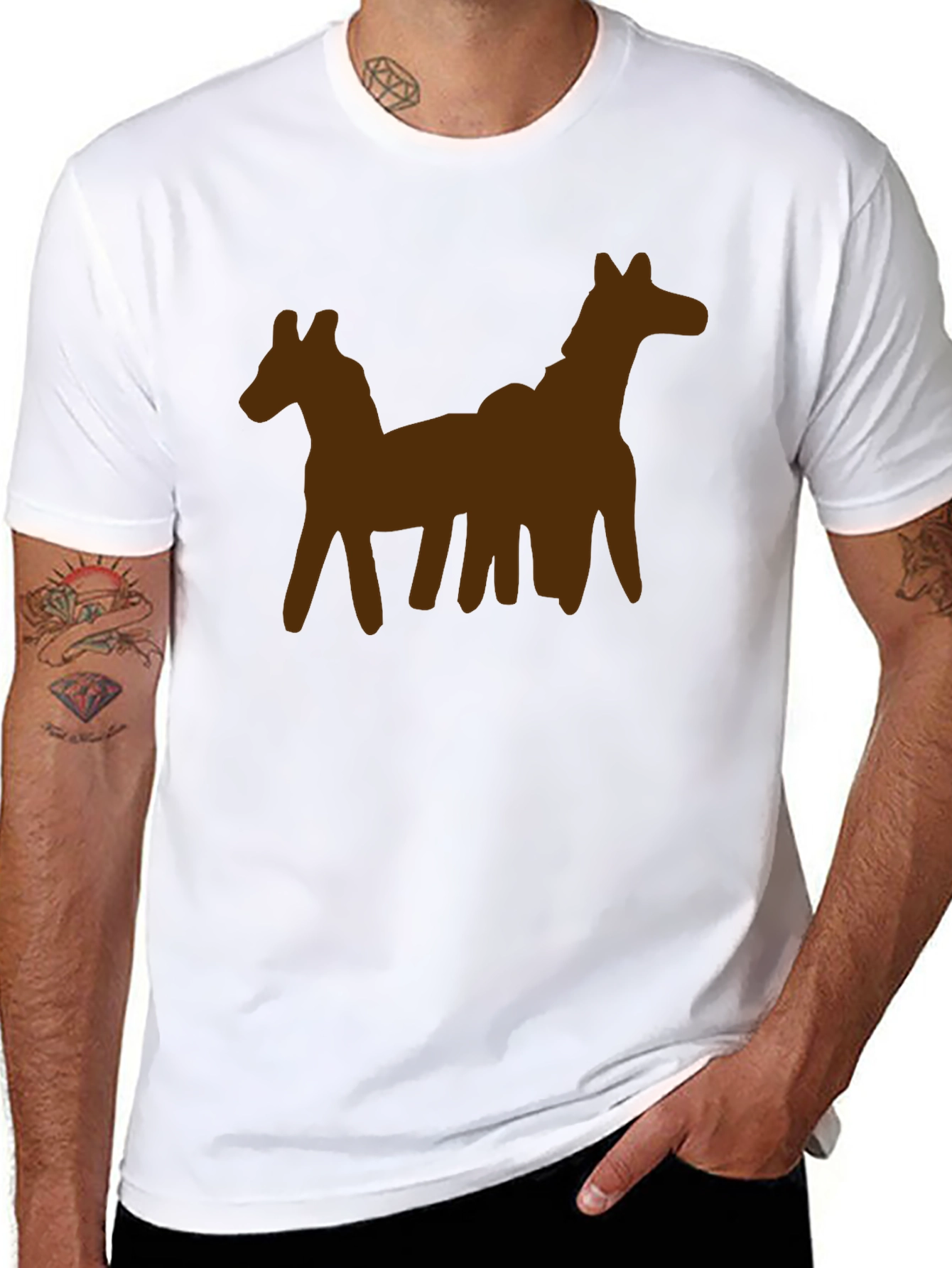 Unique Two-Horse Graphic Tee - Casual Style