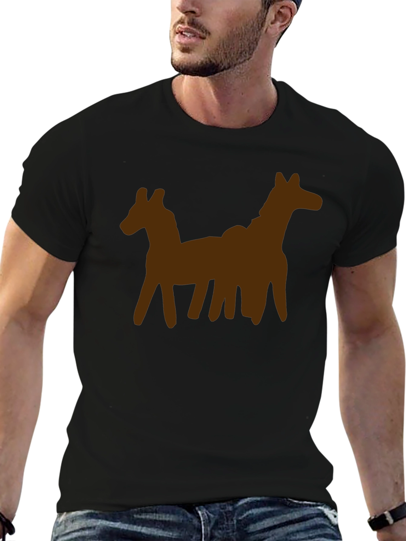 Unique Two-Horse Graphic Tee - Casual Style