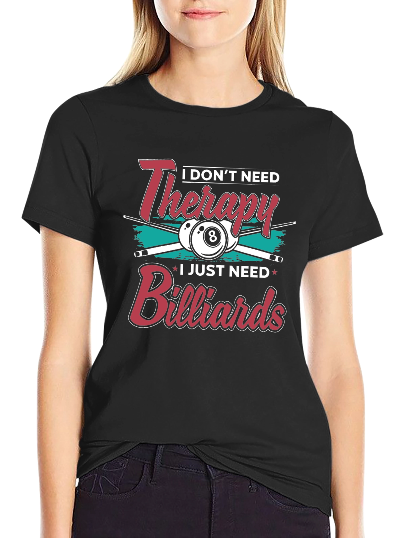 Billiards Therapy Graphic Tee - Black T-Shirt