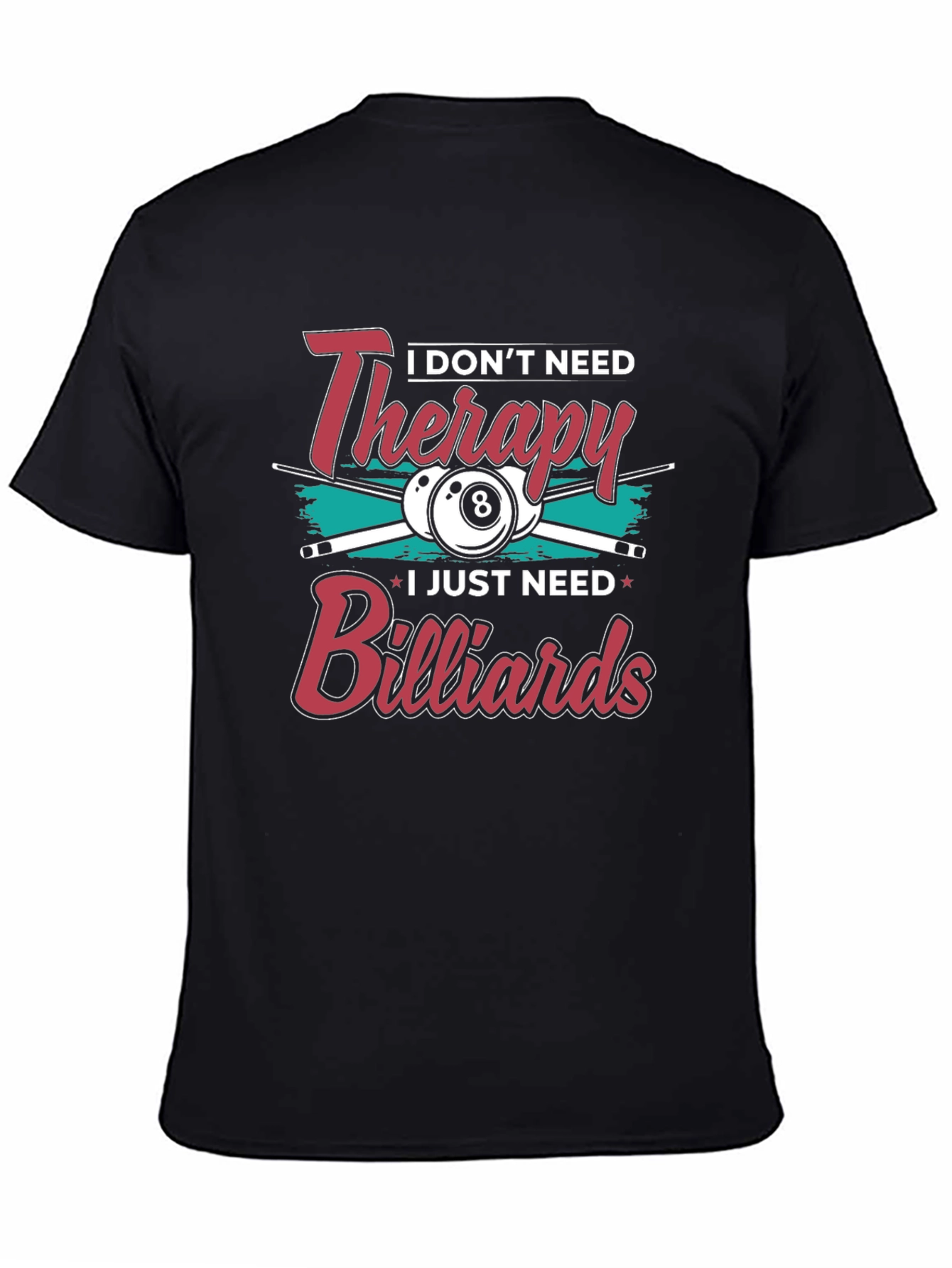 Billiards Therapy Graphic Tee - Black T-Shirt