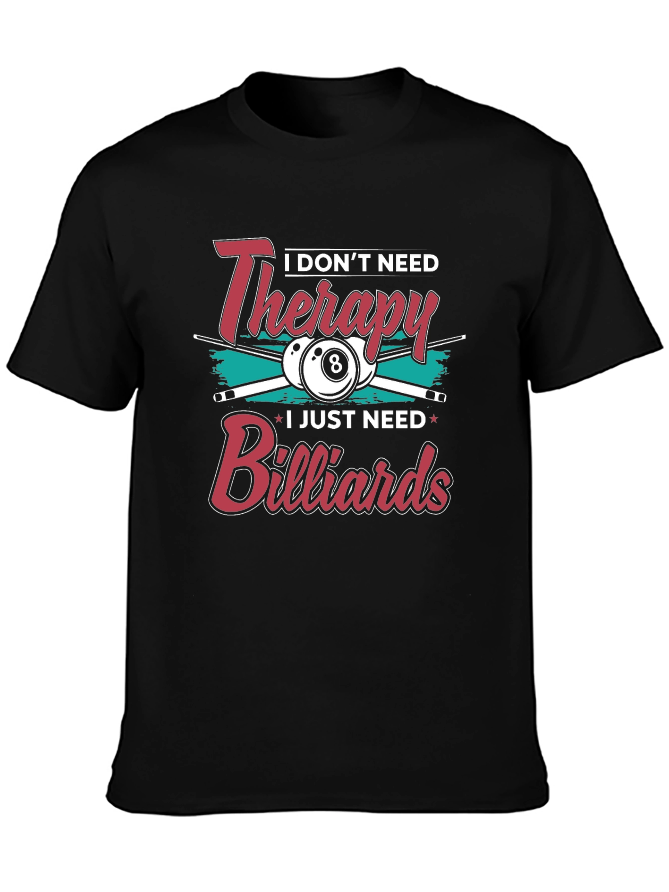 Billiards Therapy Graphic Tee - Black T-Shirt