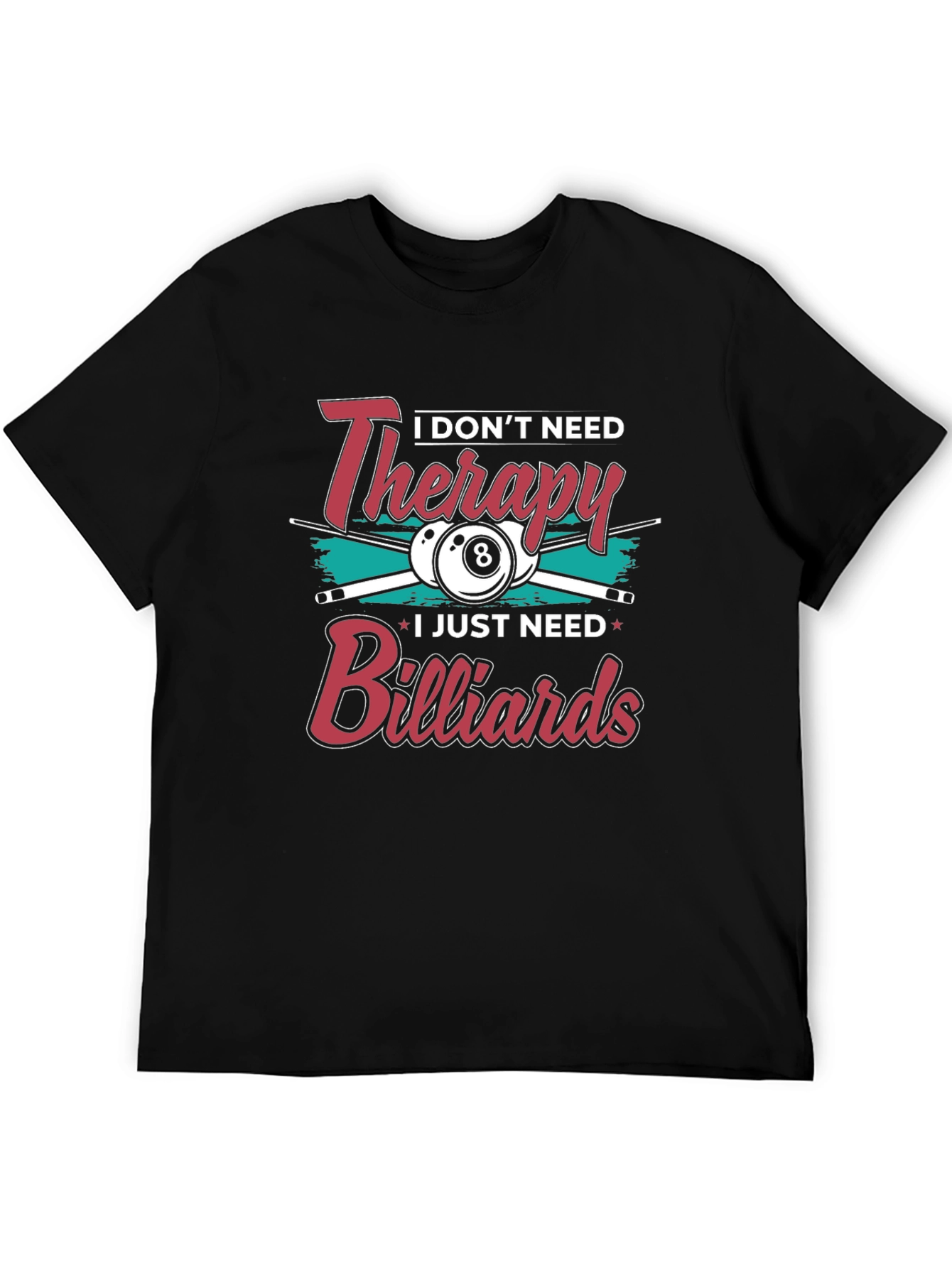 Billiards Therapy Graphic Tee - Black T-Shirt