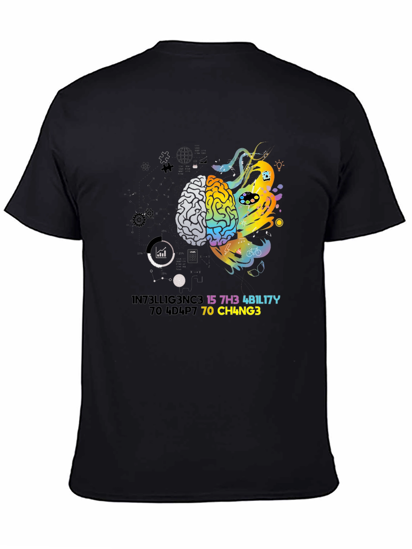 Brain Power Graphic Tee - Creativity & Logic T-Shirt