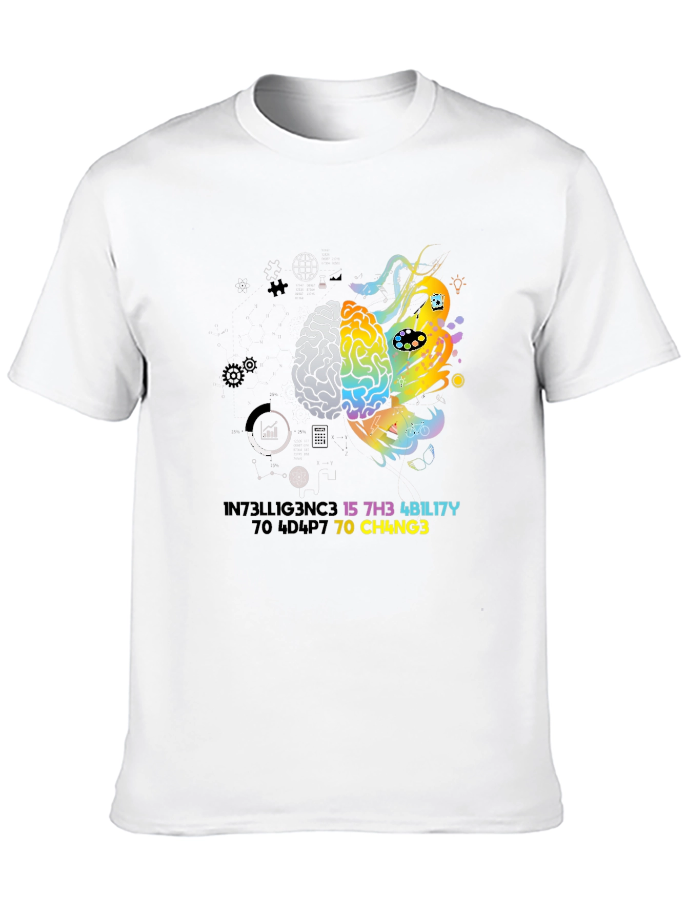 Brain Power Graphic Tee - Creativity & Logic T-Shirt