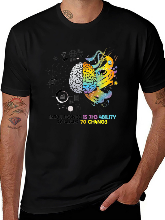 Brain Power Graphic Tee - Creativity & Logic T-Shirt