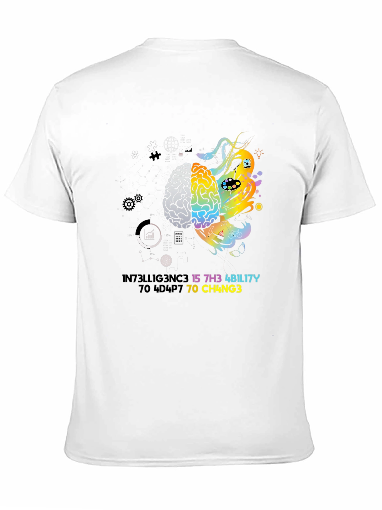 Brain Power Graphic Tee - Creativity & Logic T-Shirt