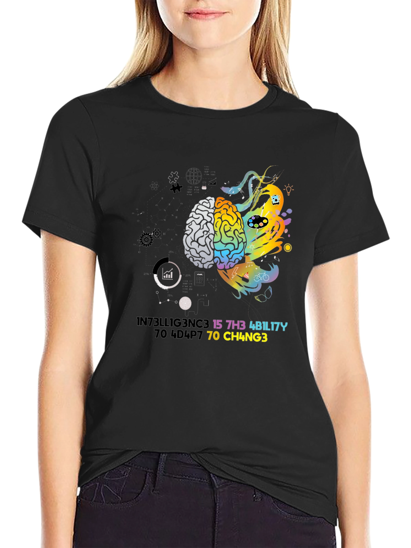 Brain Power Graphic Tee - Creativity & Logic T-Shirt