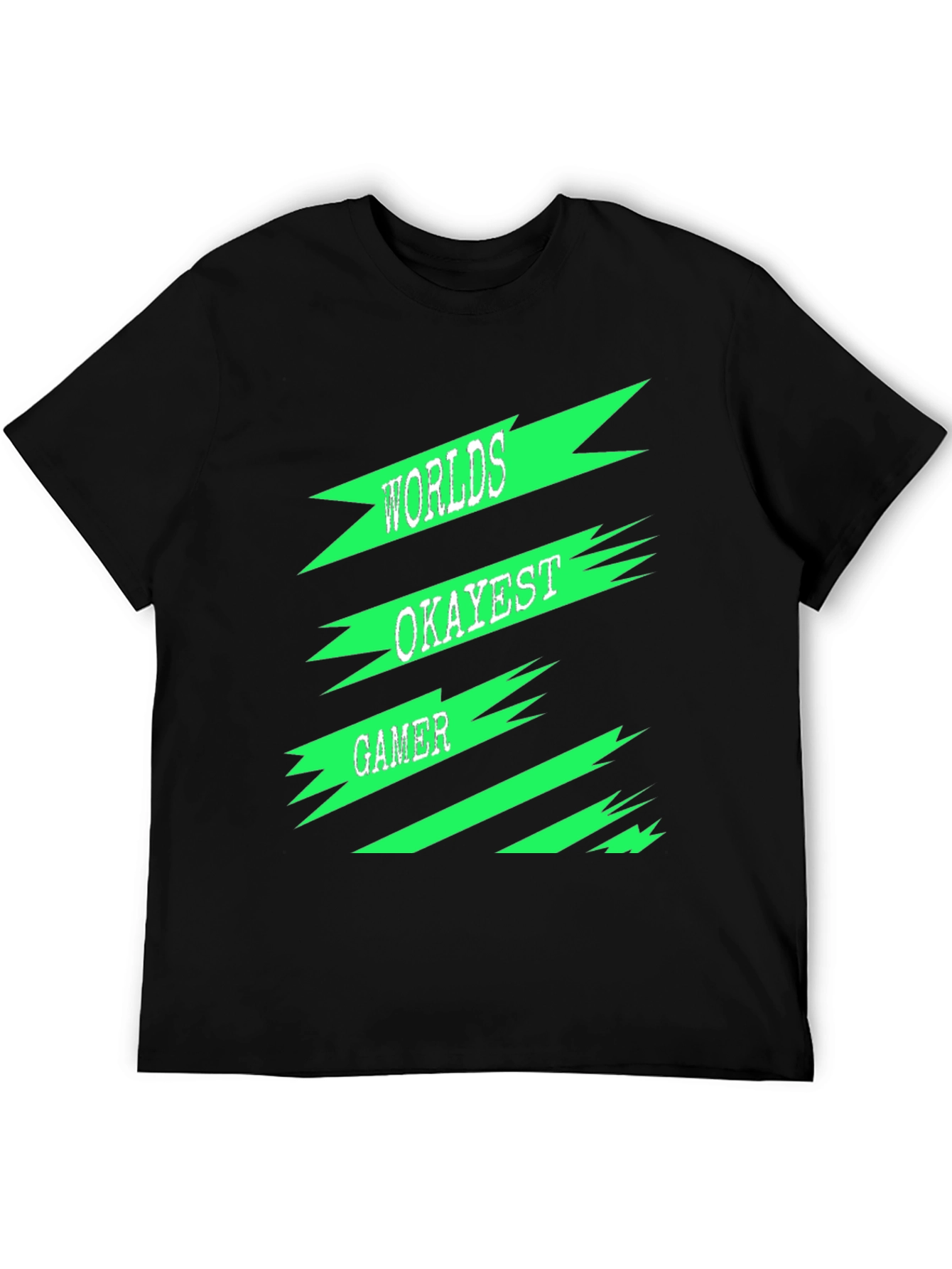 Worlds Okayest Gamer Black T-Shirt