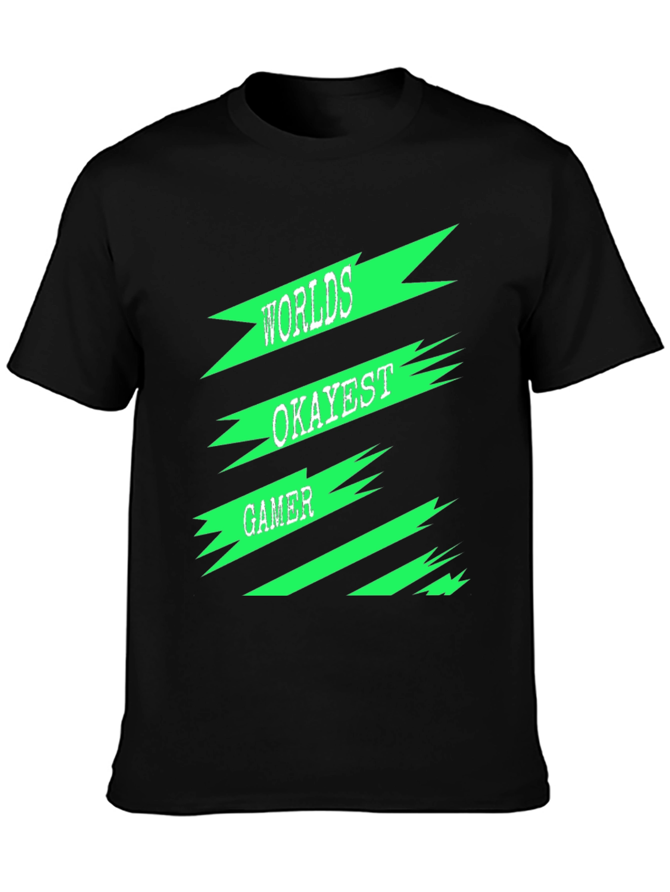Worlds Okayest Gamer Black T-Shirt