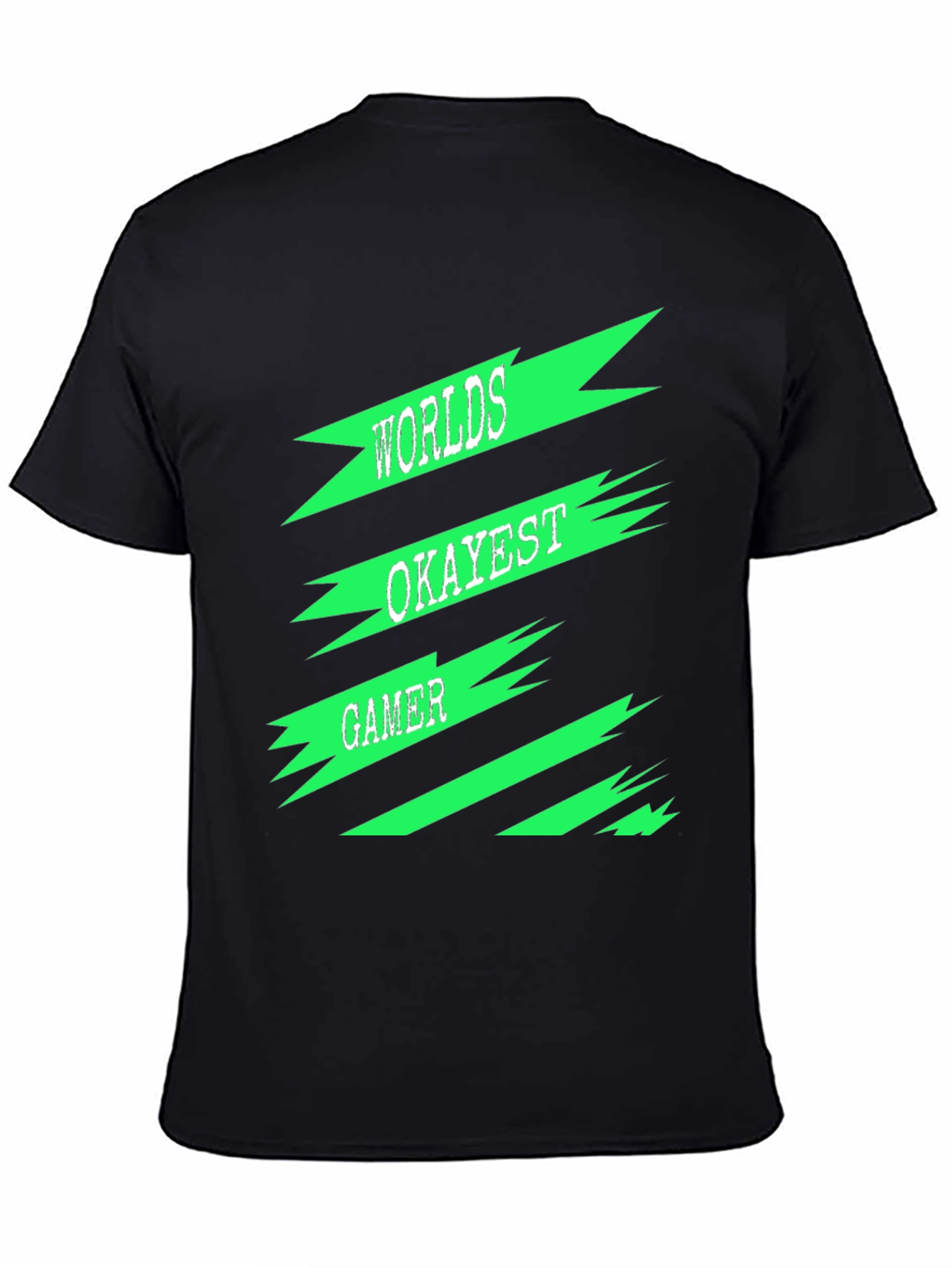 Worlds Okayest Gamer Black T-Shirt