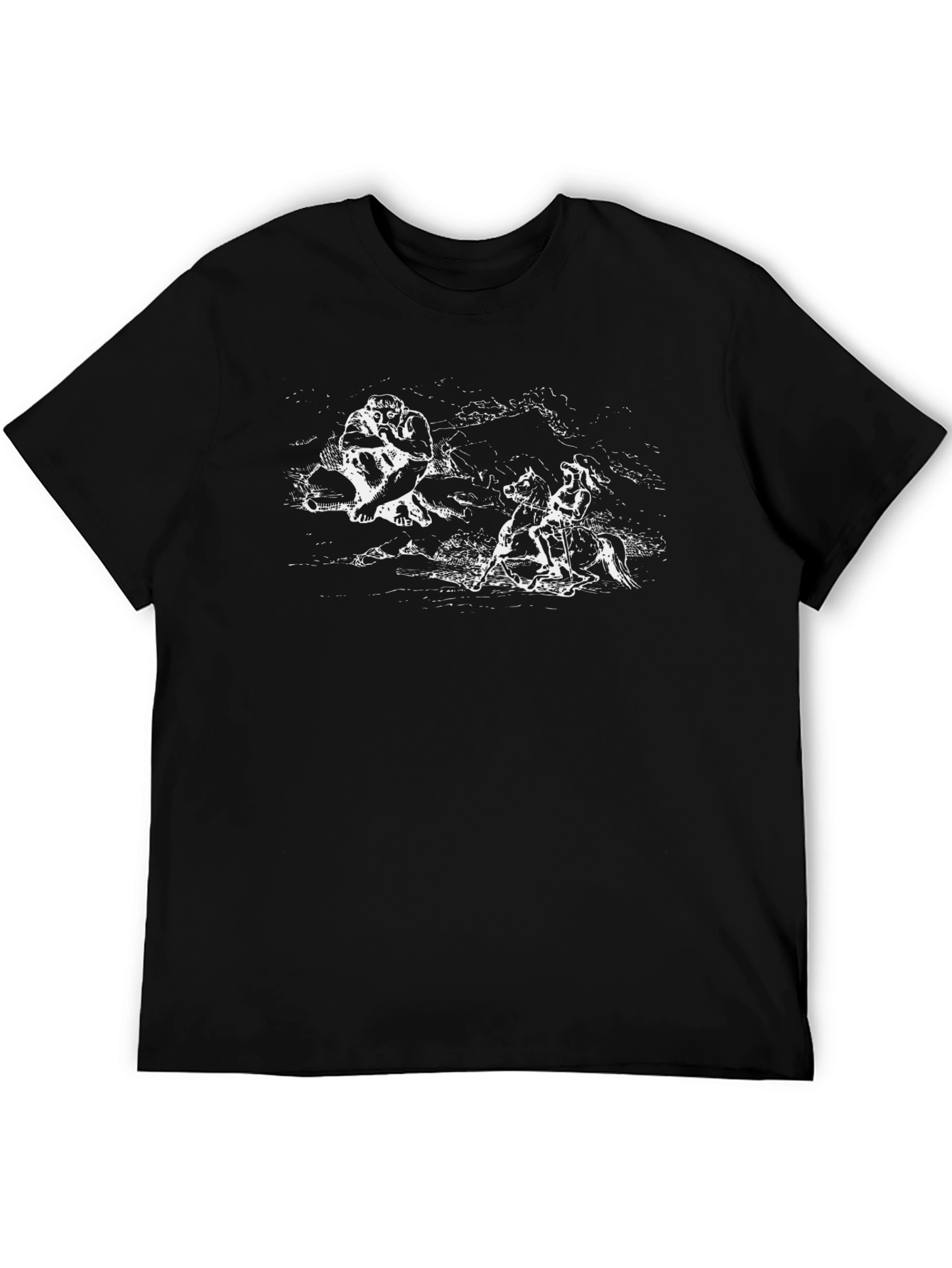 Black T-Shirt with Symbolic Graphic Print