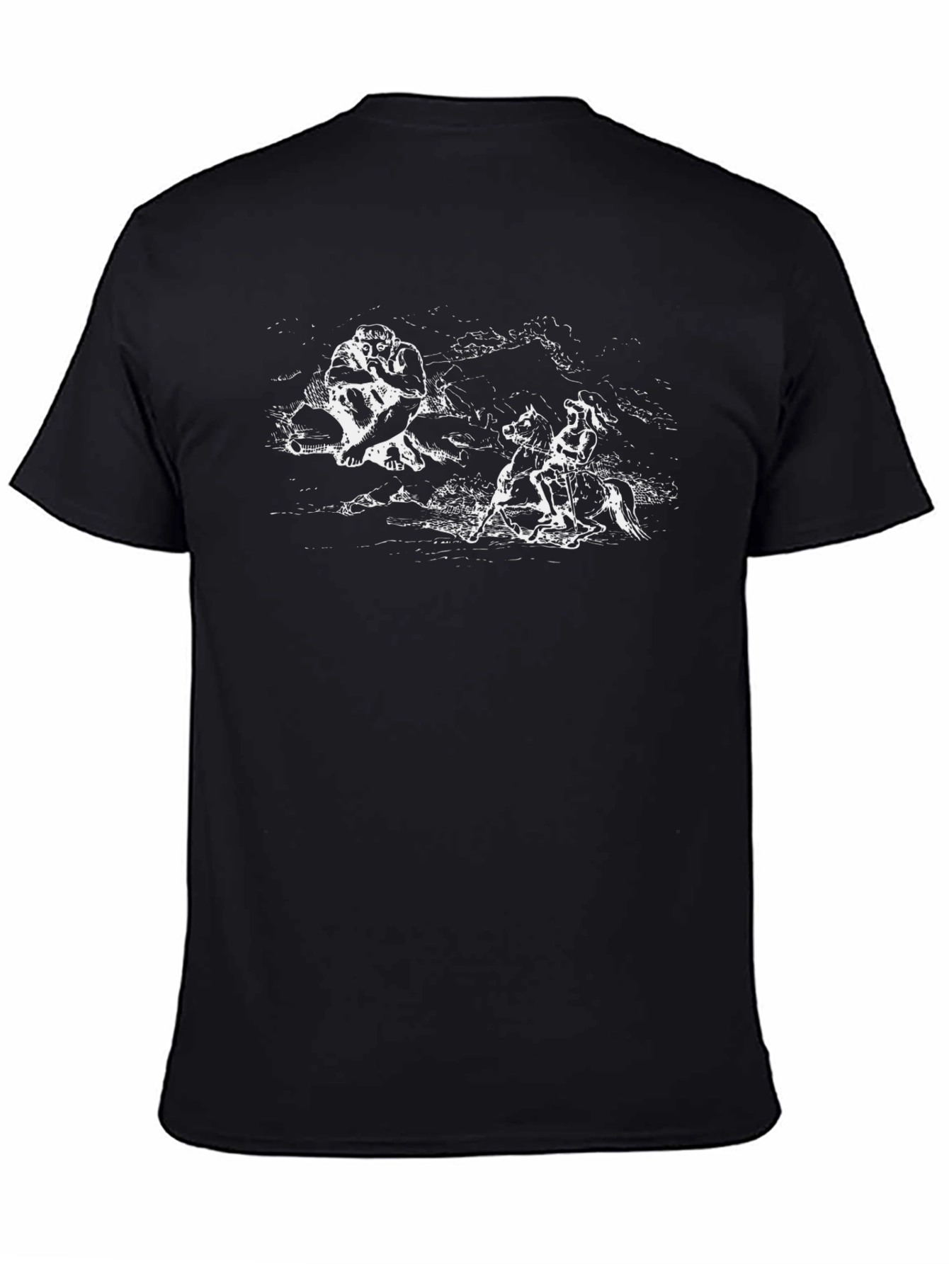 Black T-Shirt with Symbolic Graphic Print