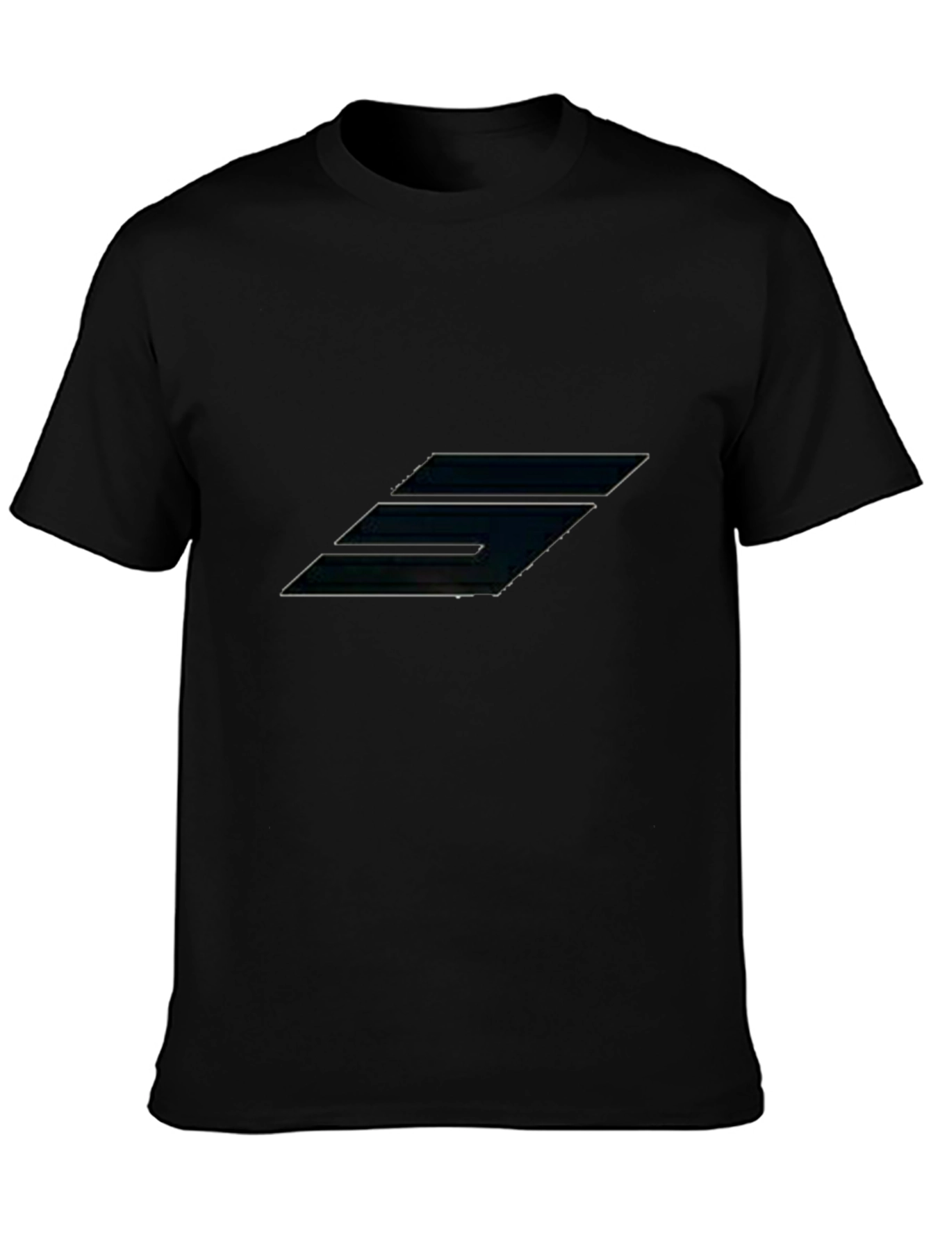 Geometric Design Black Tee - Modern Style