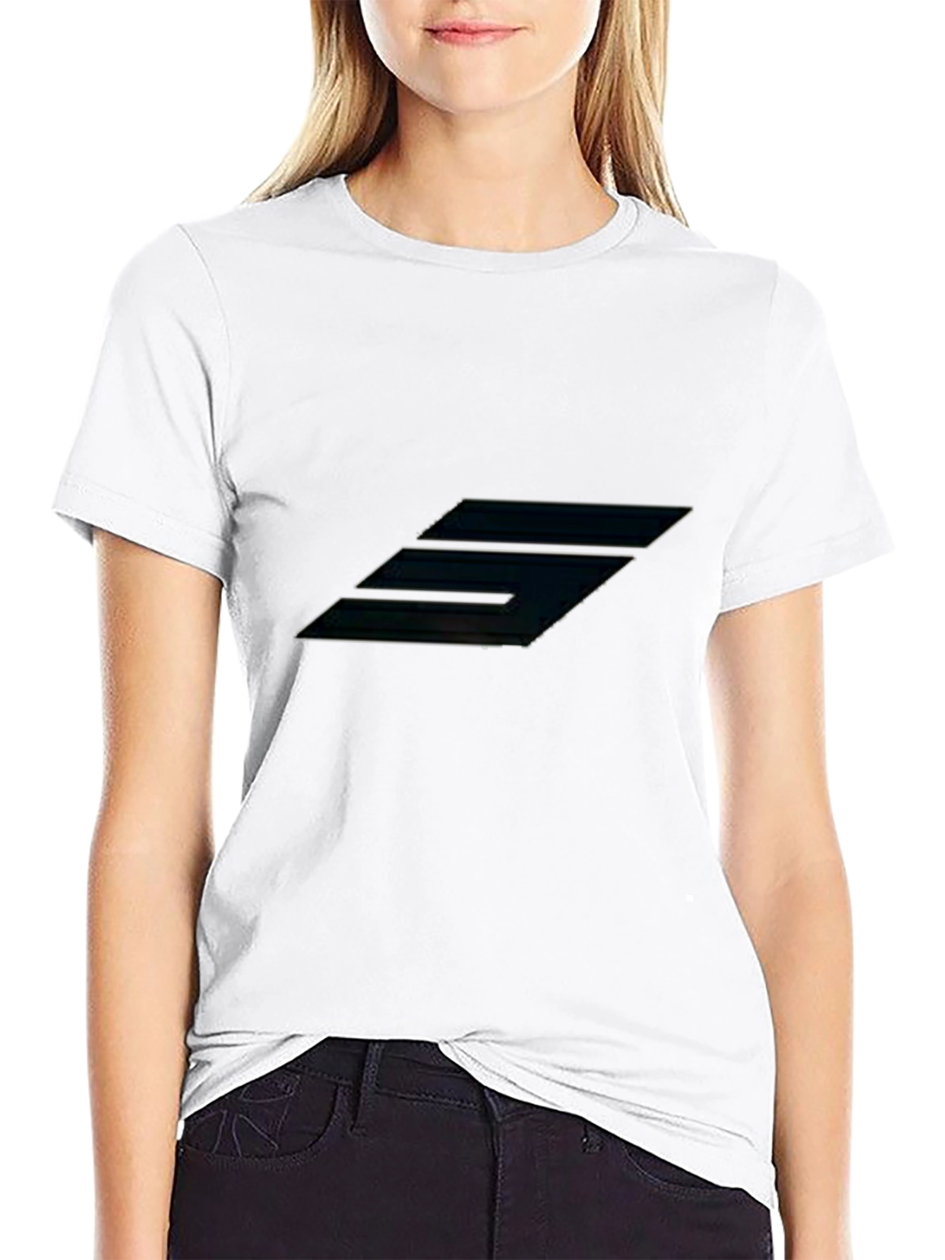 Geometric Design Black Tee - Modern Style