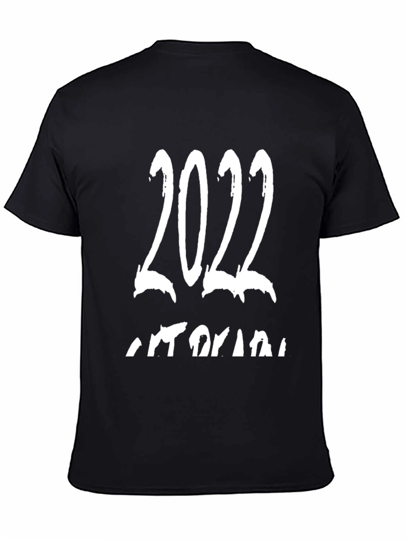 2022 Graphic Print Mens Black T-Shirt