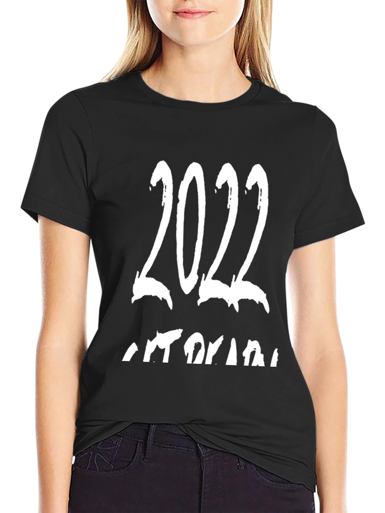 2022 Graphic Print Mens Black T-Shirt